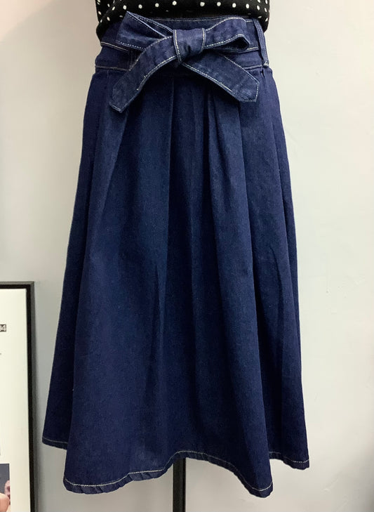 (-20% Off)Big Ribbon Denim Skirt
