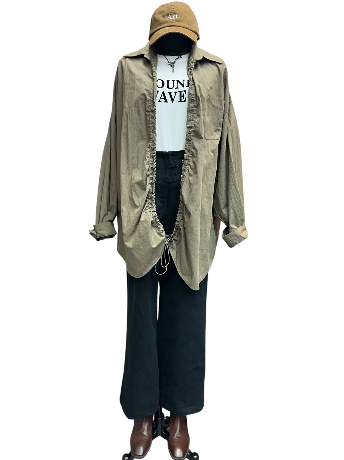 Rope front long shirt