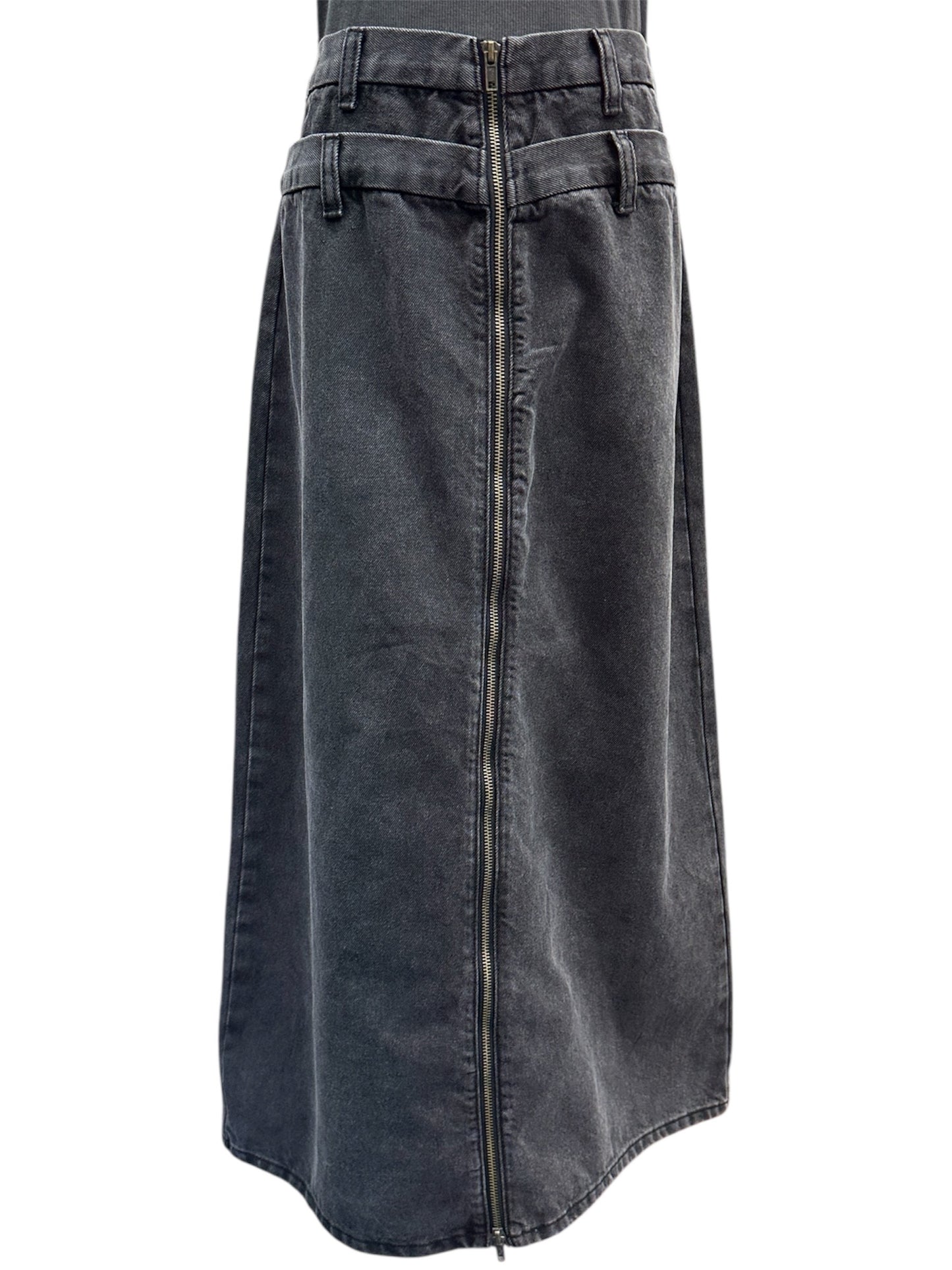Denim zip skirt