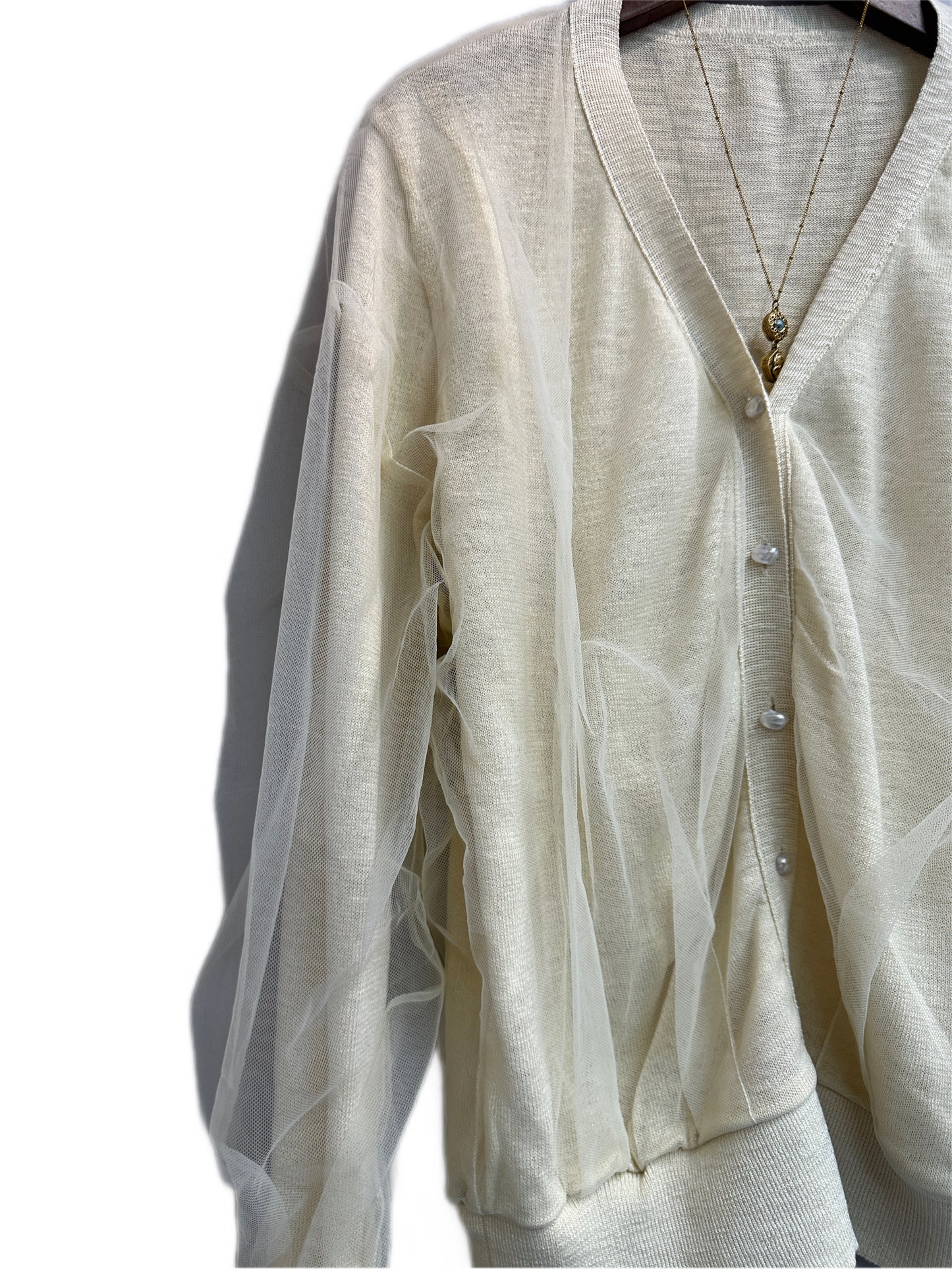 Organza knit cardigan