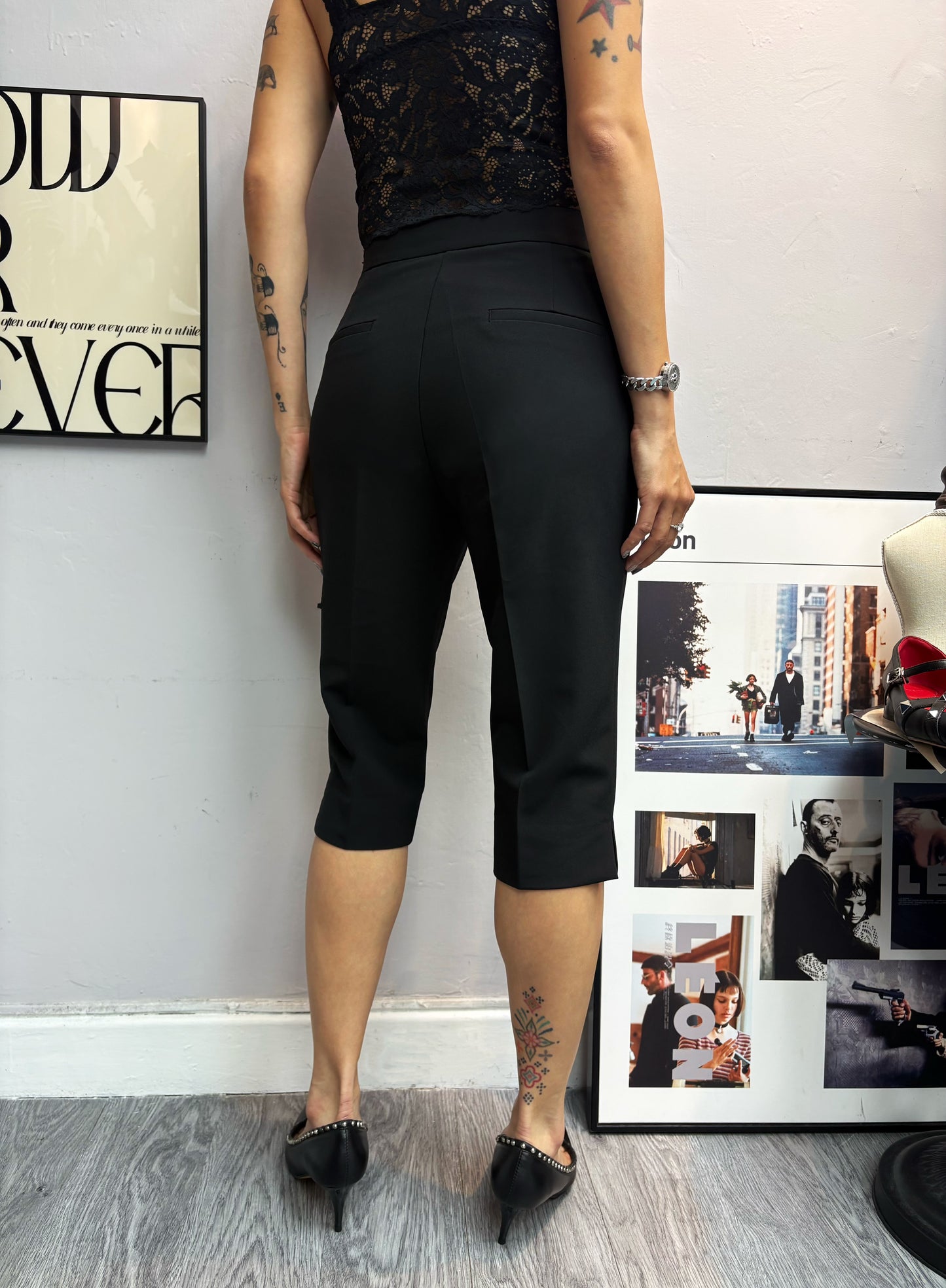 Knee slim pants #00592