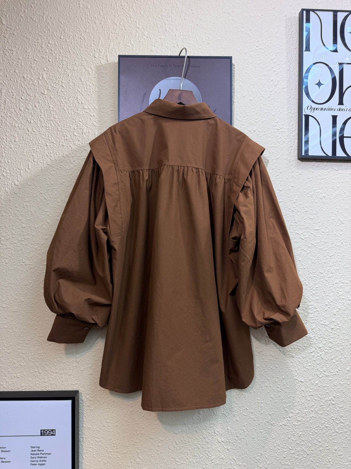 Puff middle length sleeves shirt #01023