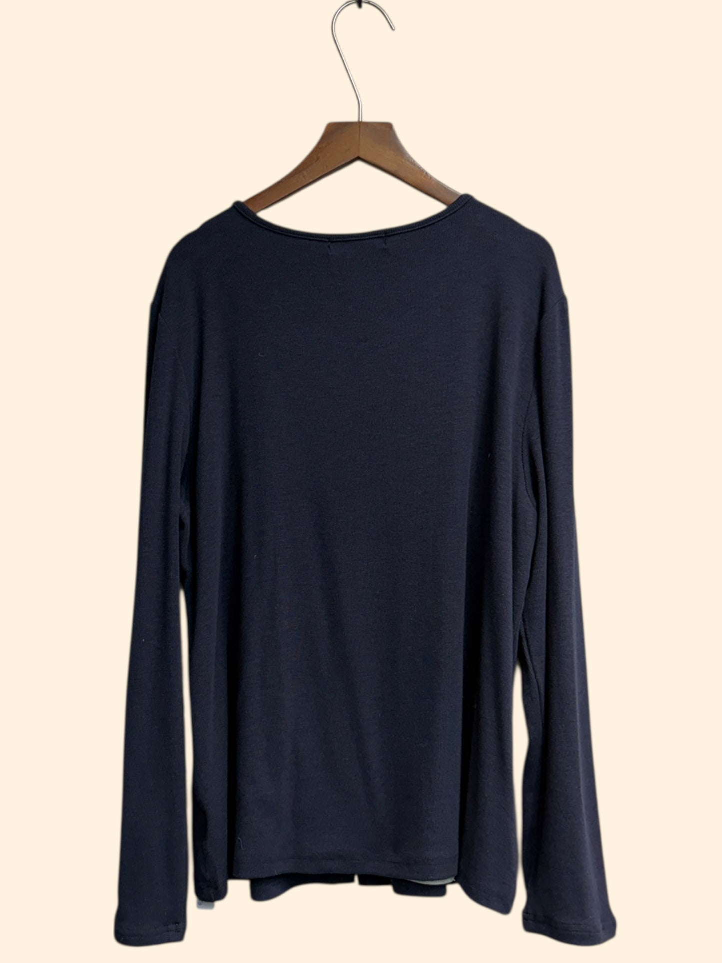 Fake two piece front buttons rib top #00144