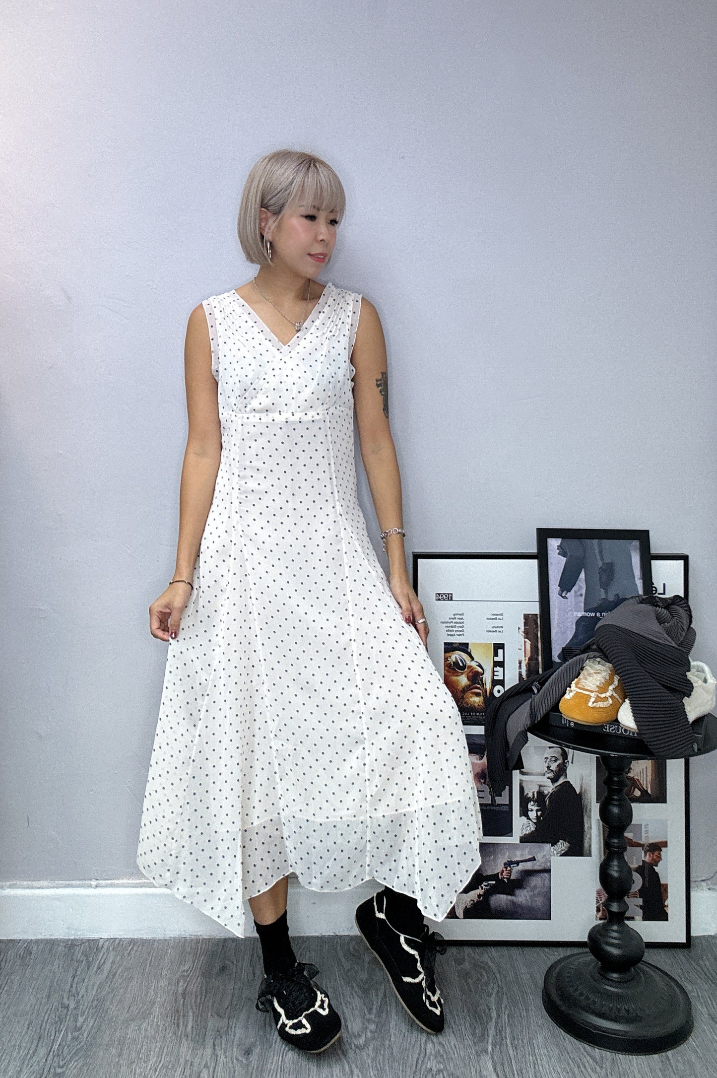 (-50%off)chiffon Dot dresses