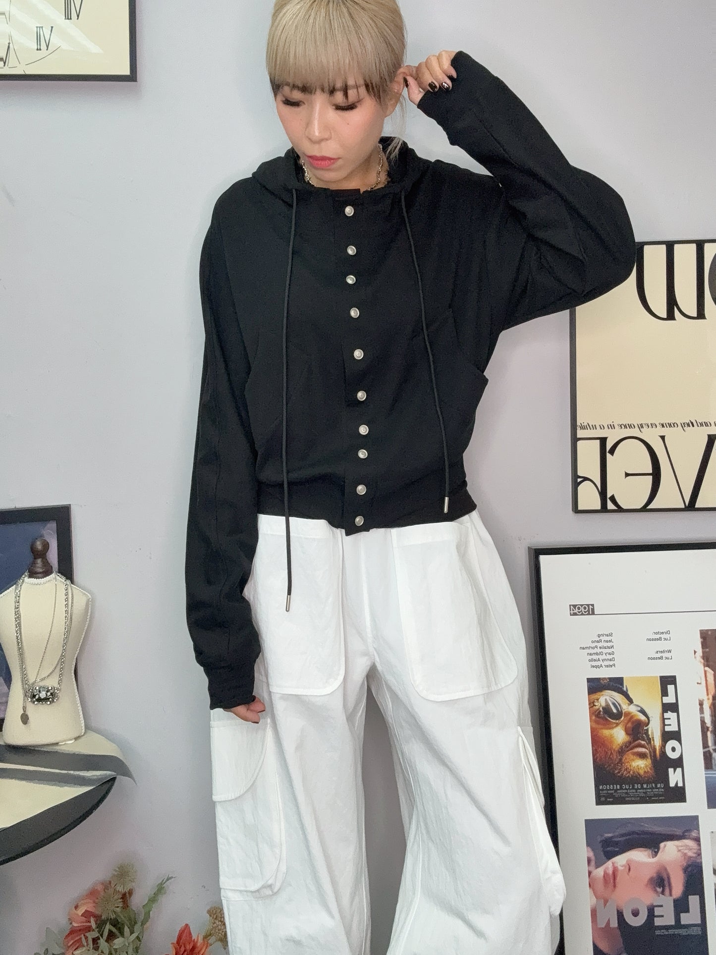 With hat cotton jacket