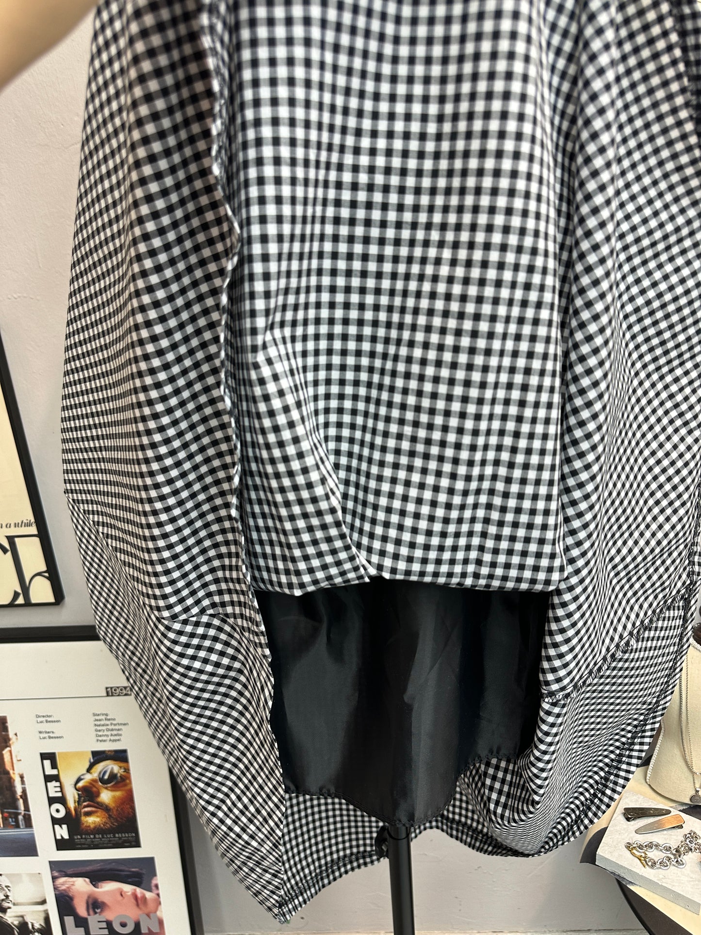 Checked pleated skirt