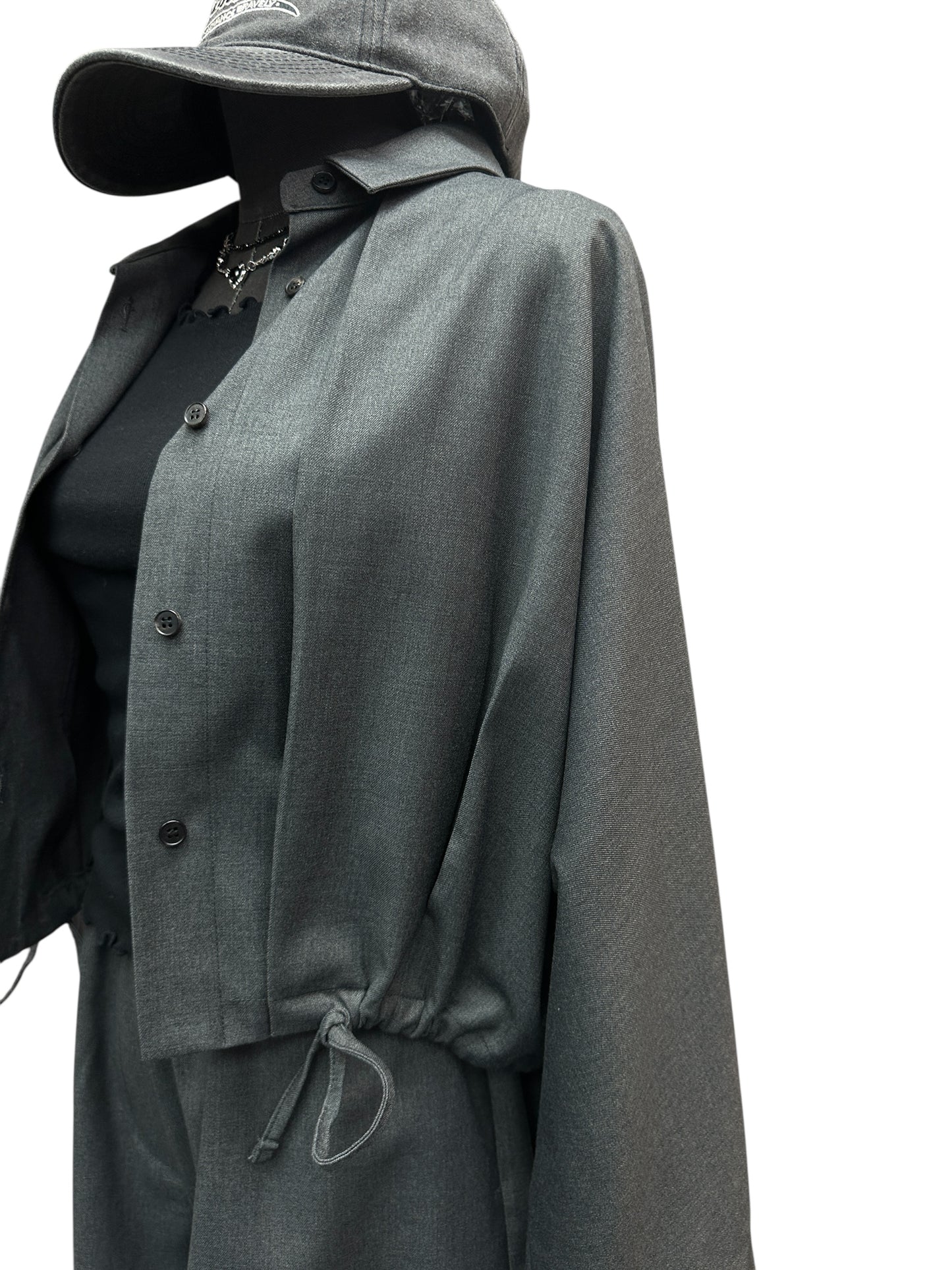 (-30% off)Batwing sleeve jacket X shorts set