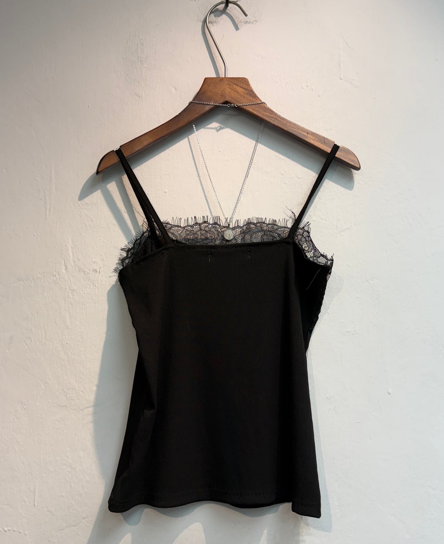Front lace rib cami #00745