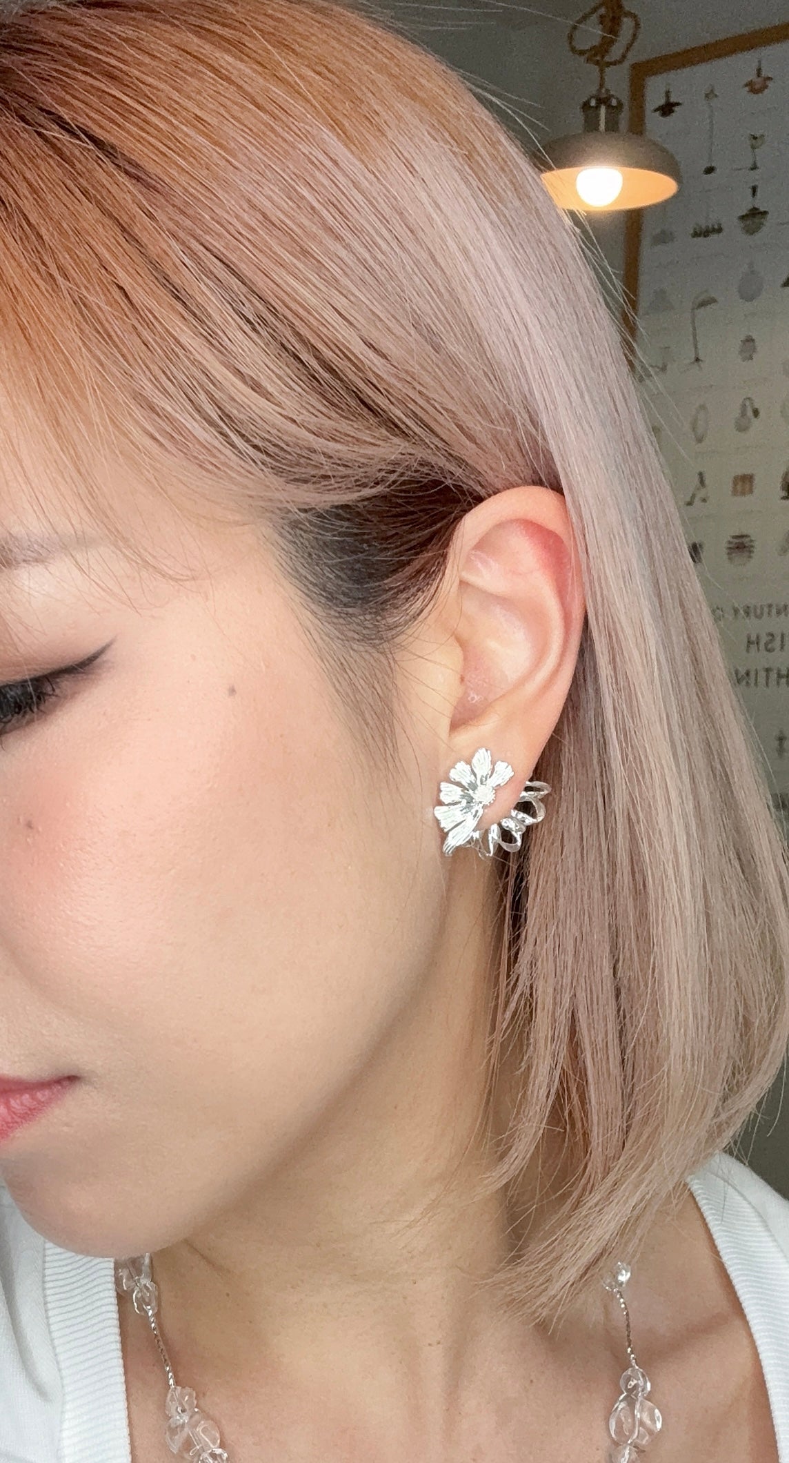 Front and back flower shaped earrings