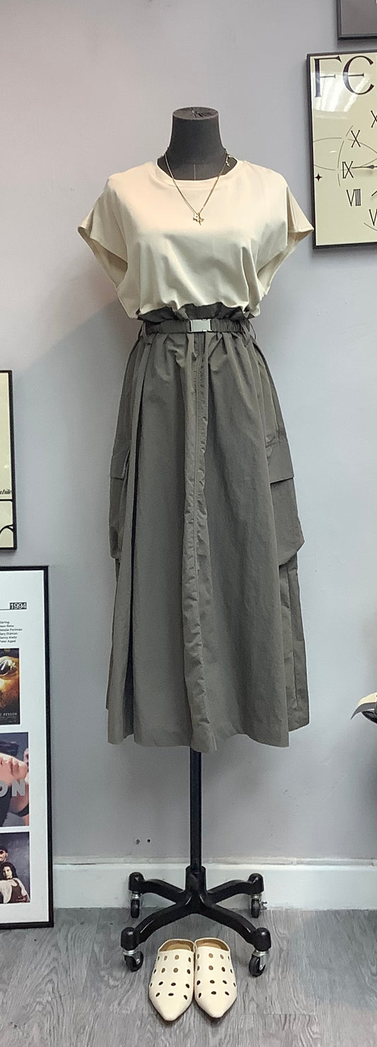 (-20% Off) 2-Tone X Belt dress