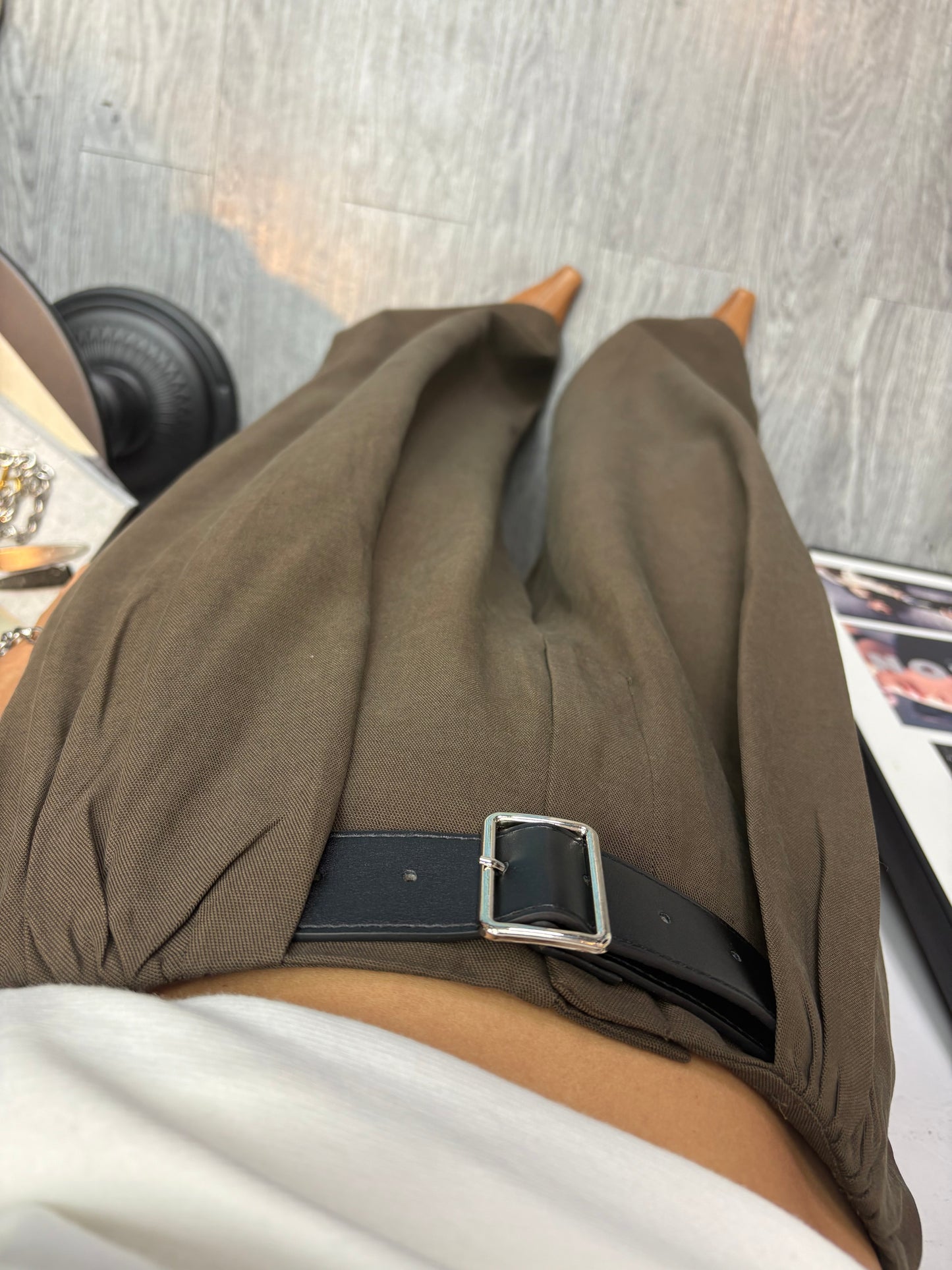 High waist Belt pants