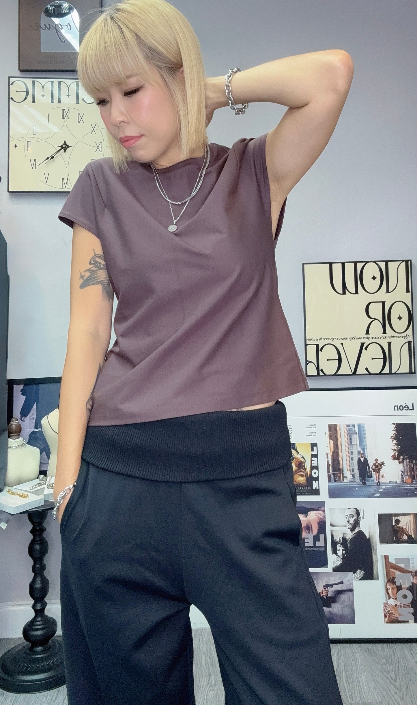 High waist Cotton pants