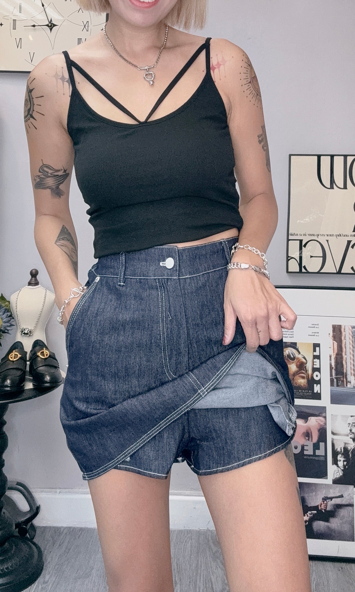 (-20%off)lighted denim skort