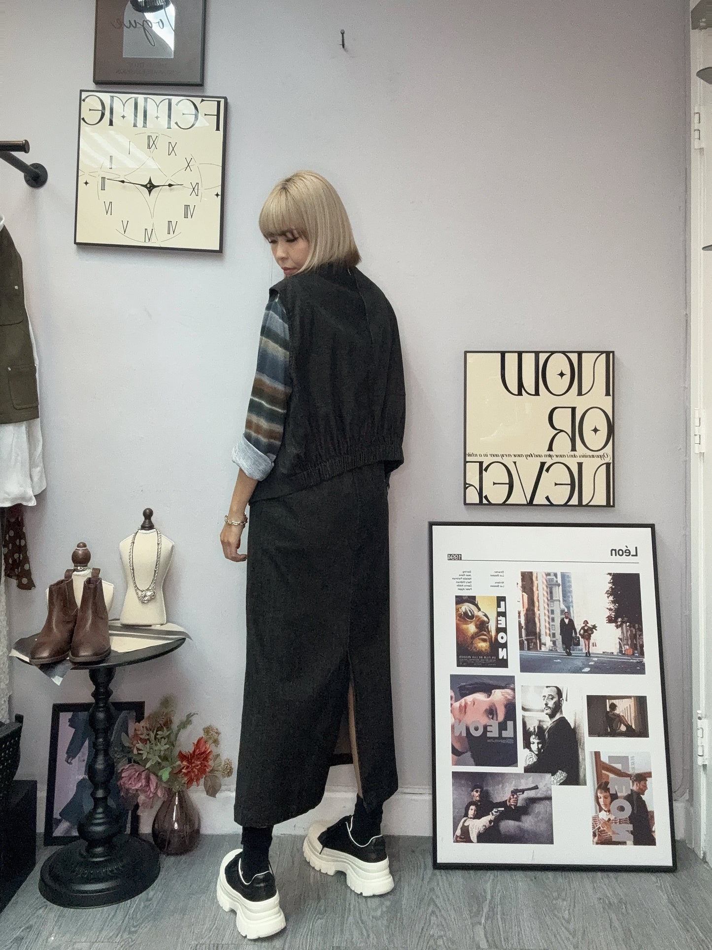 Washing denim cotton skirt set