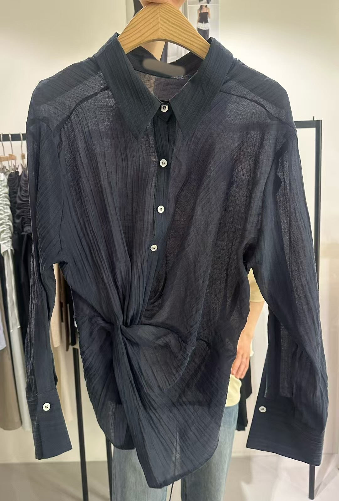 (-30%off)Pleated cutting shirt