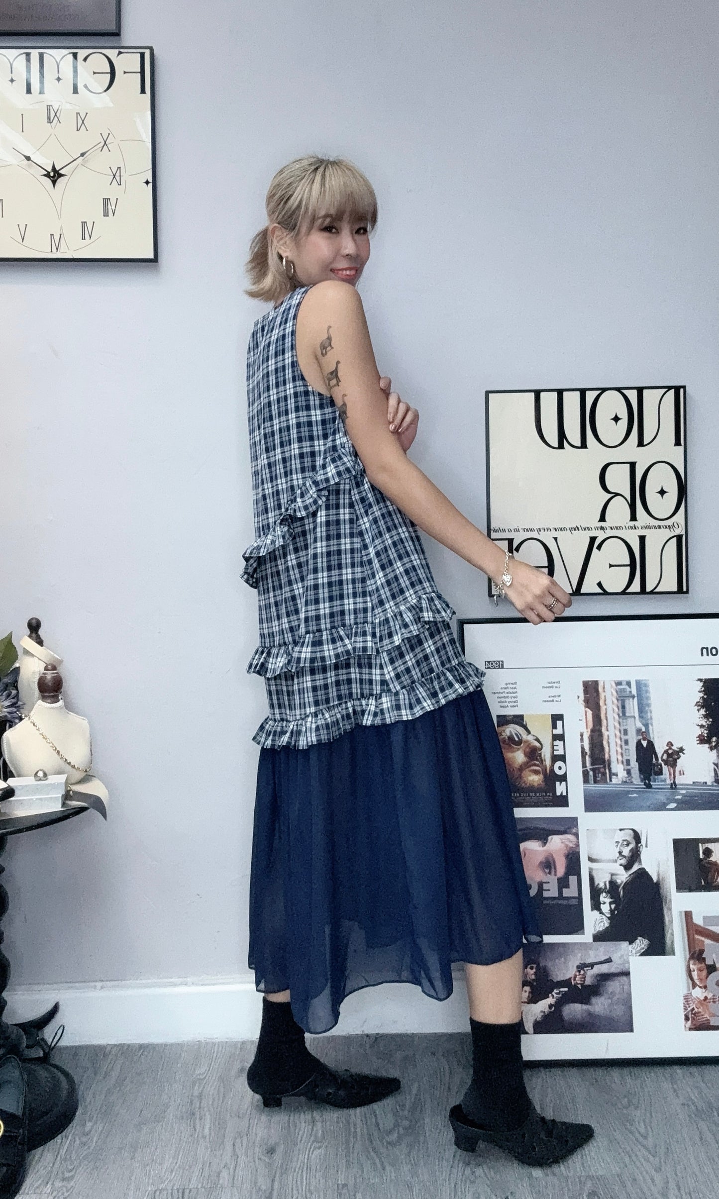 (-30%off)Checkered refresh dress