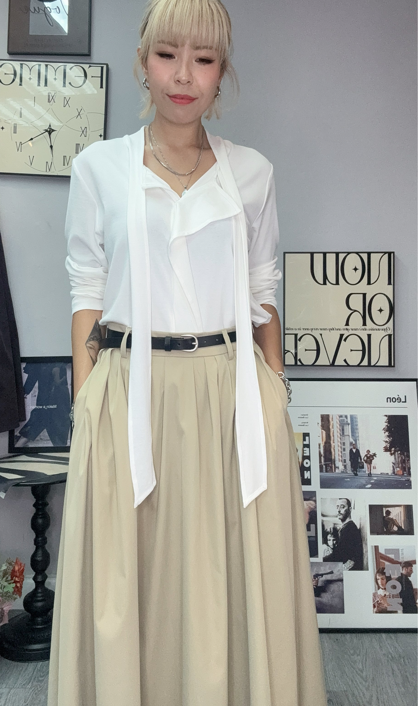 Two way cotton v neck top