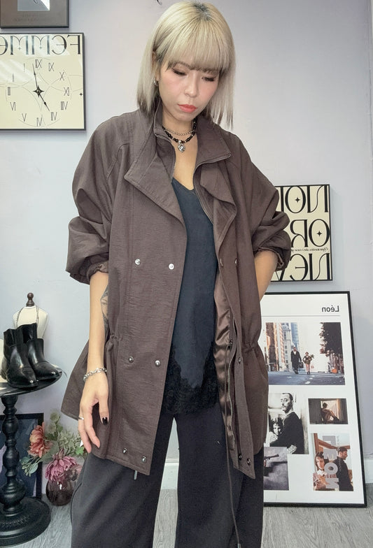 Fake two piece tunic zip jacket