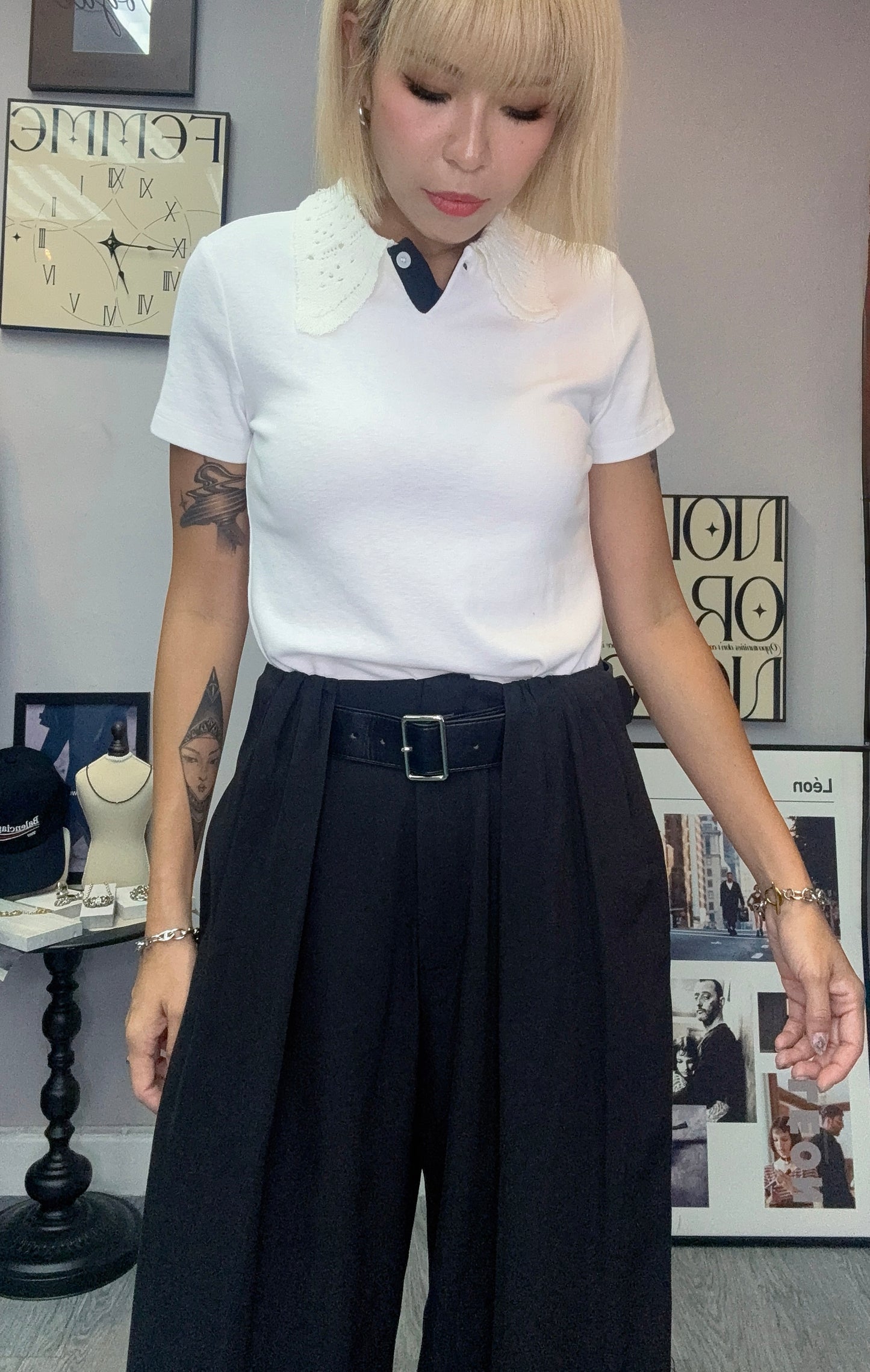 High waist Belt pants