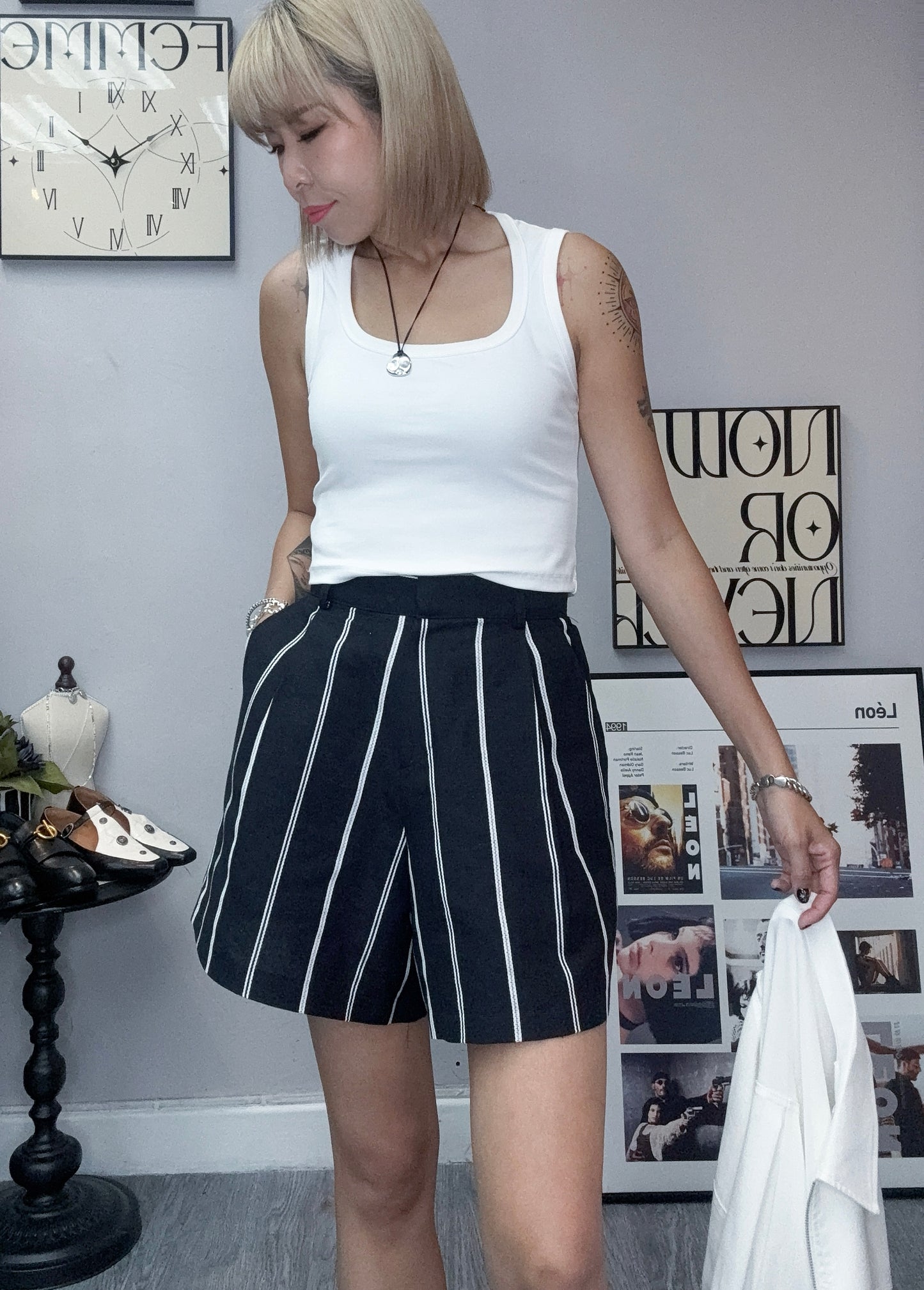 (-30off)Striped short