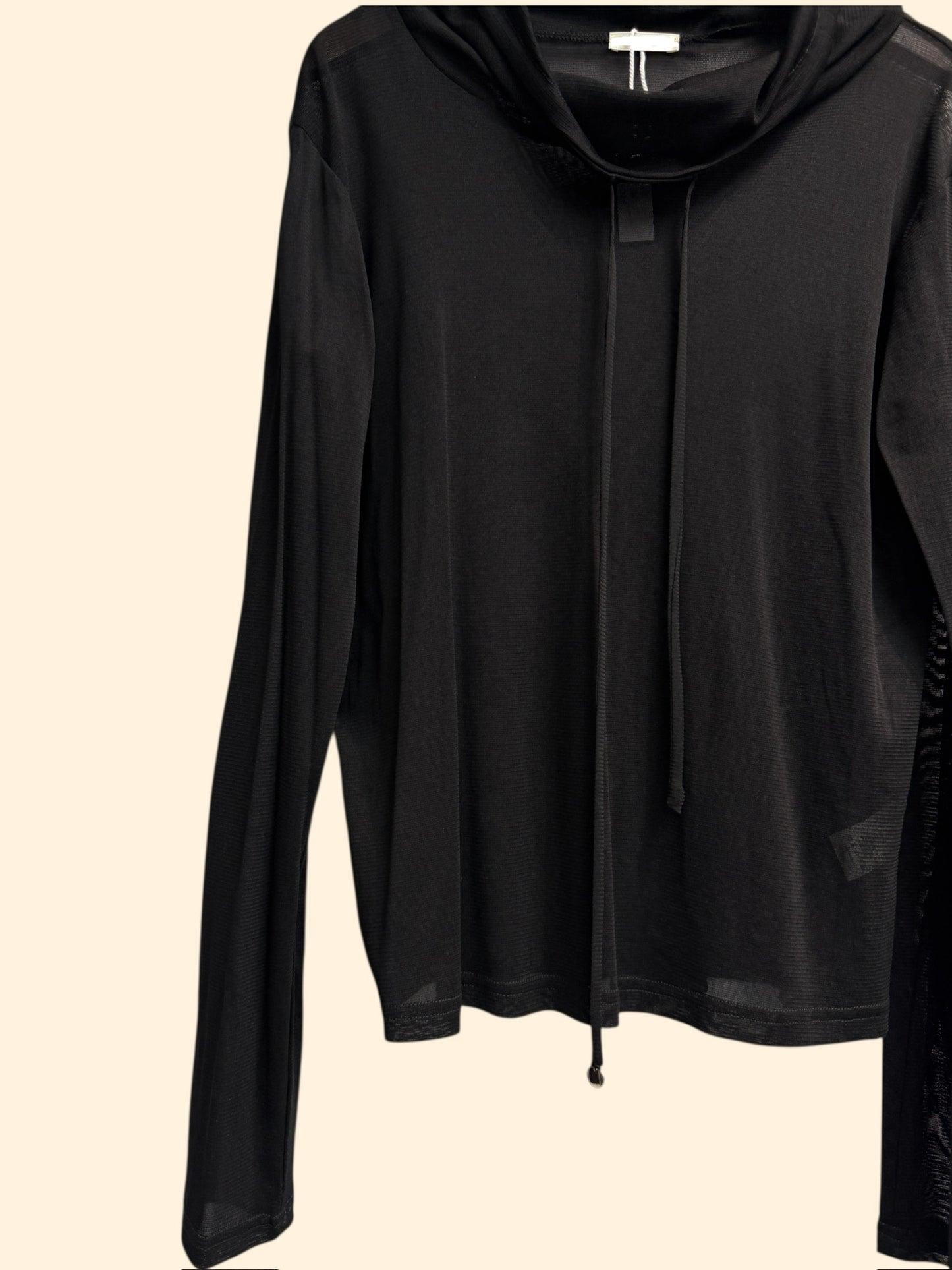 Crew collar see through top