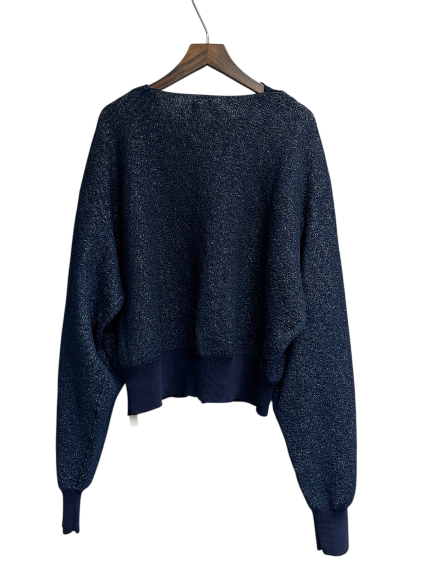 Deep v neck mix knit cardigan