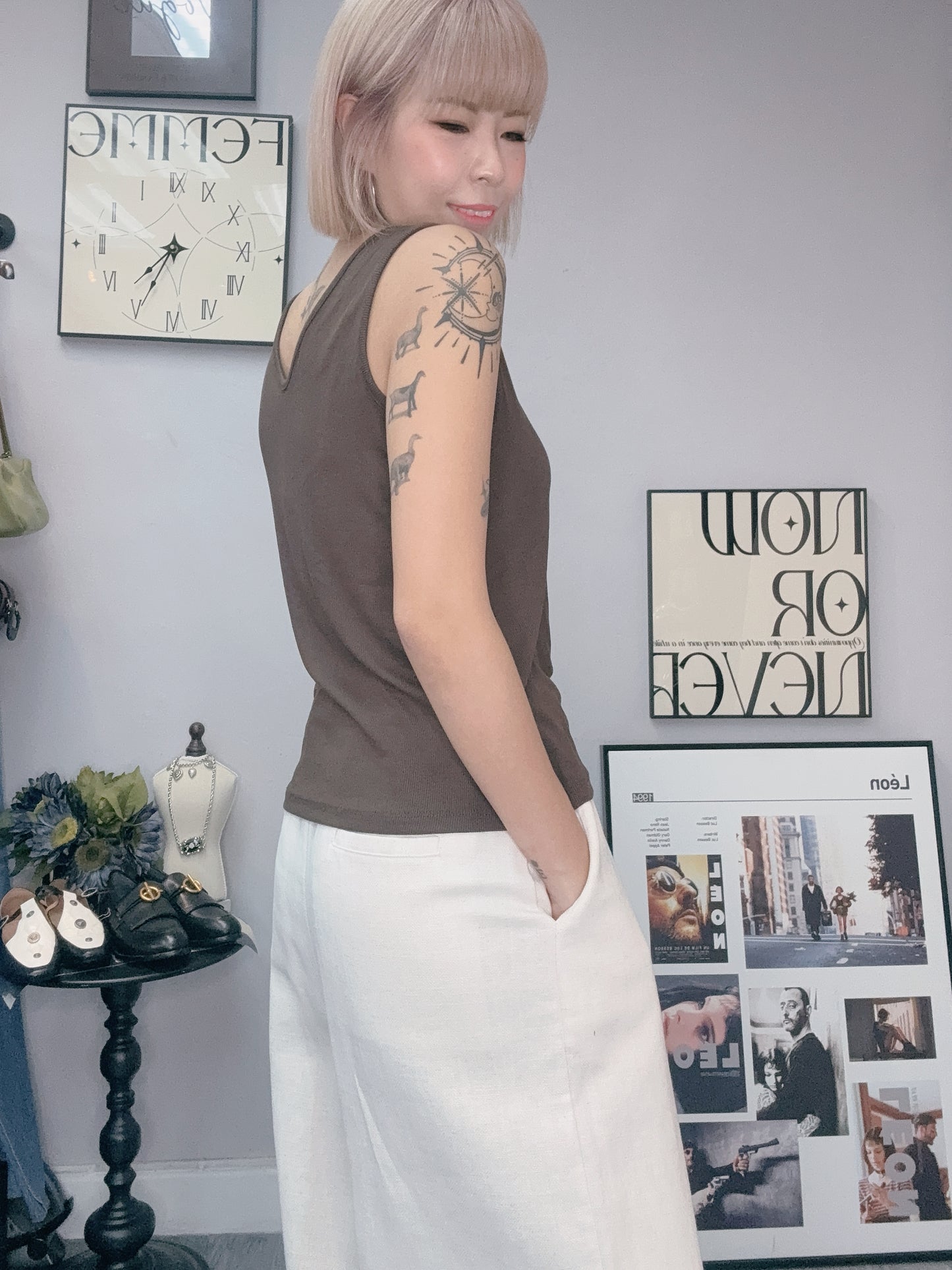 Square neck tank top