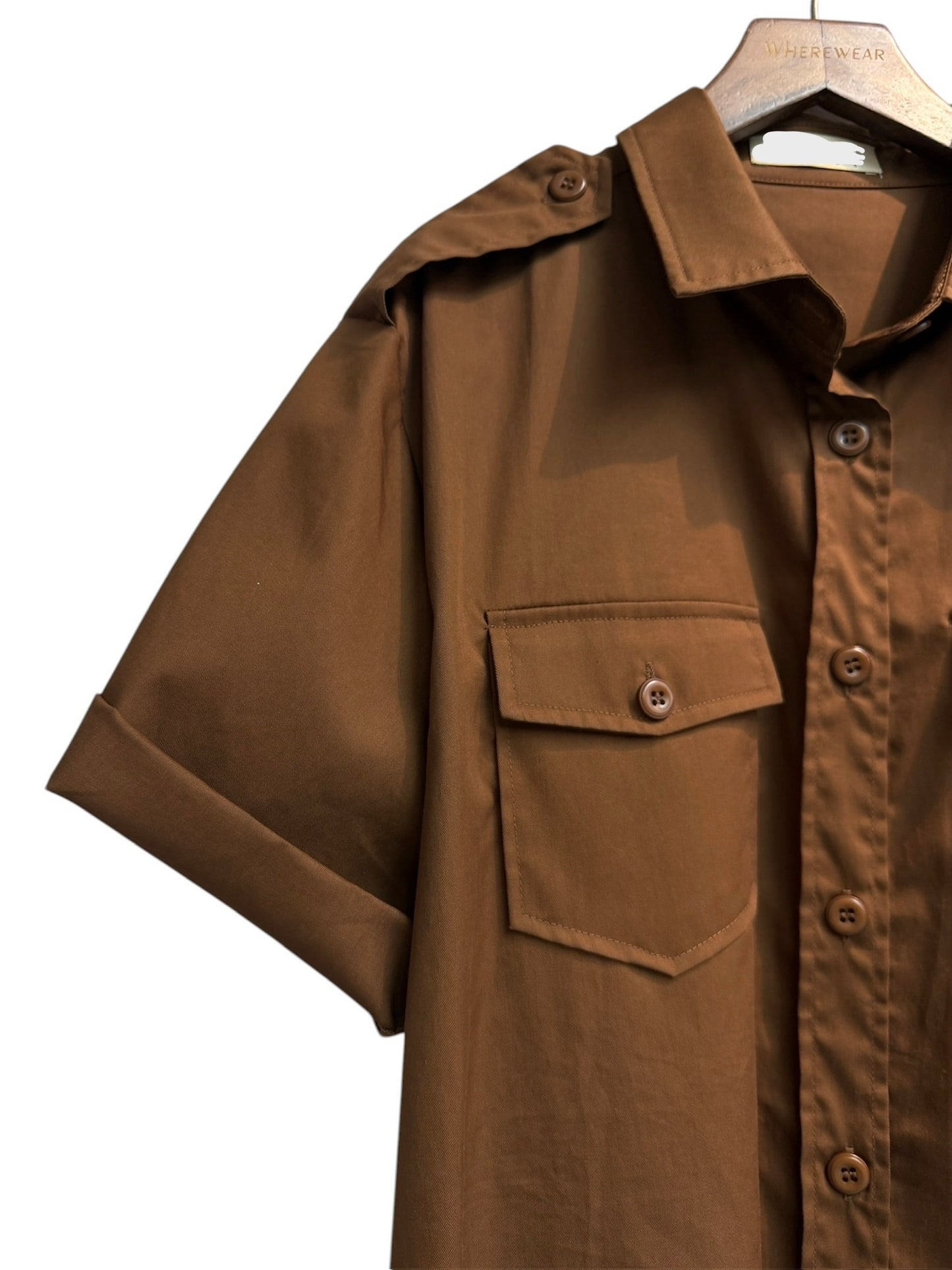 Short sleeves plain shirt outer #00479