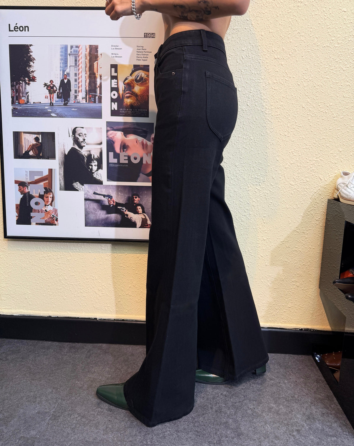 👍Plain slim flare jeans #00925