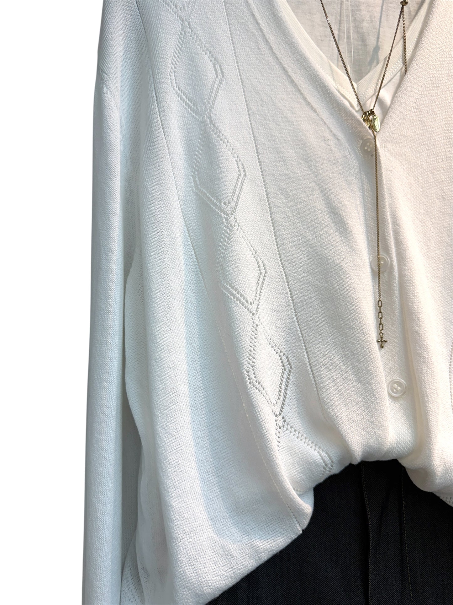 (-20% off) 2026 SS -Rhombus eyelet polo knit cardigan #00265