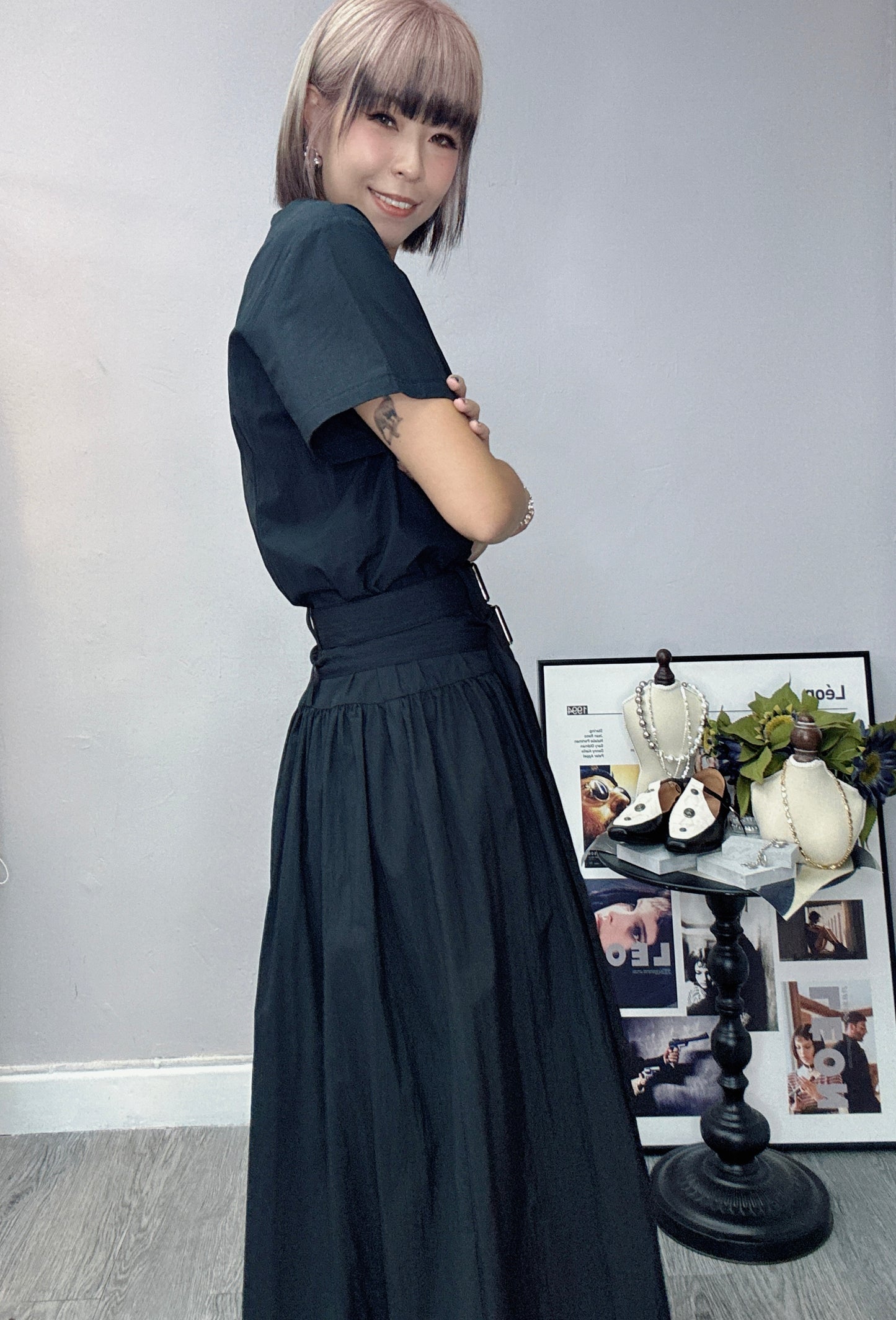 Parachute double belt dress