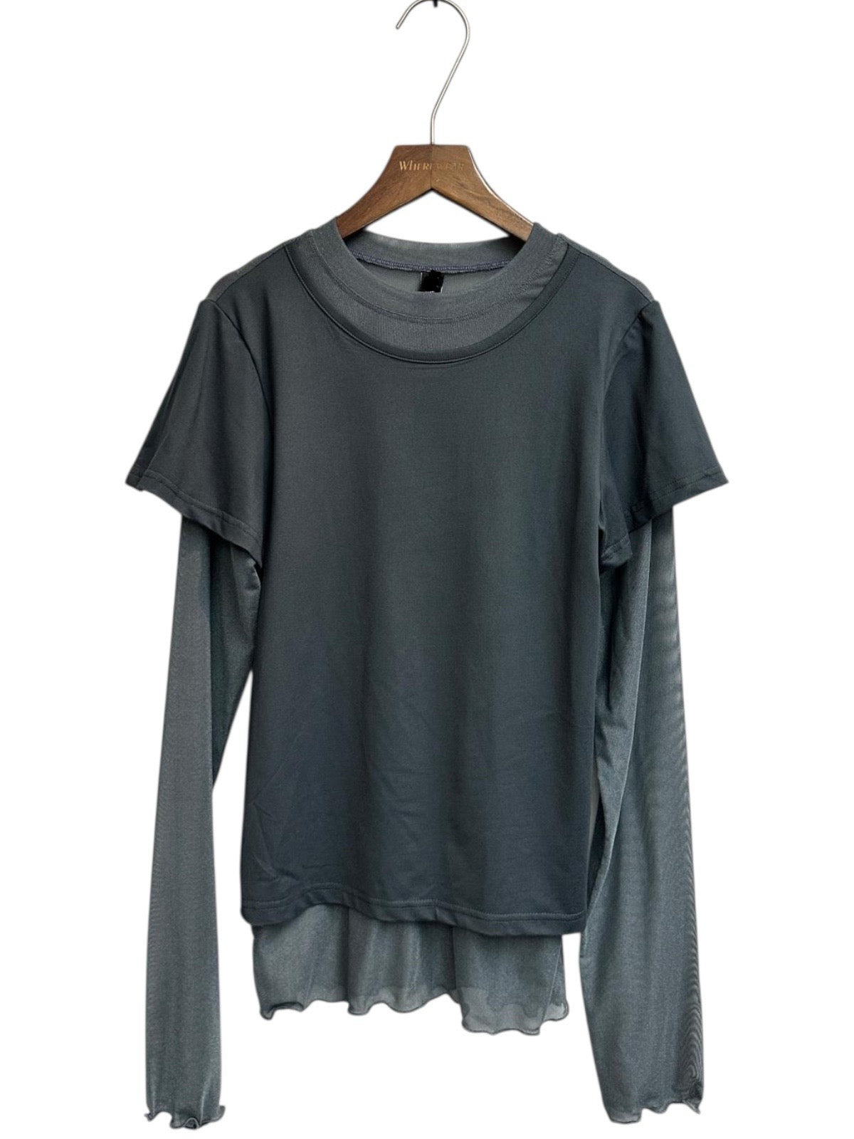 Mesh X  fake two piece  tee