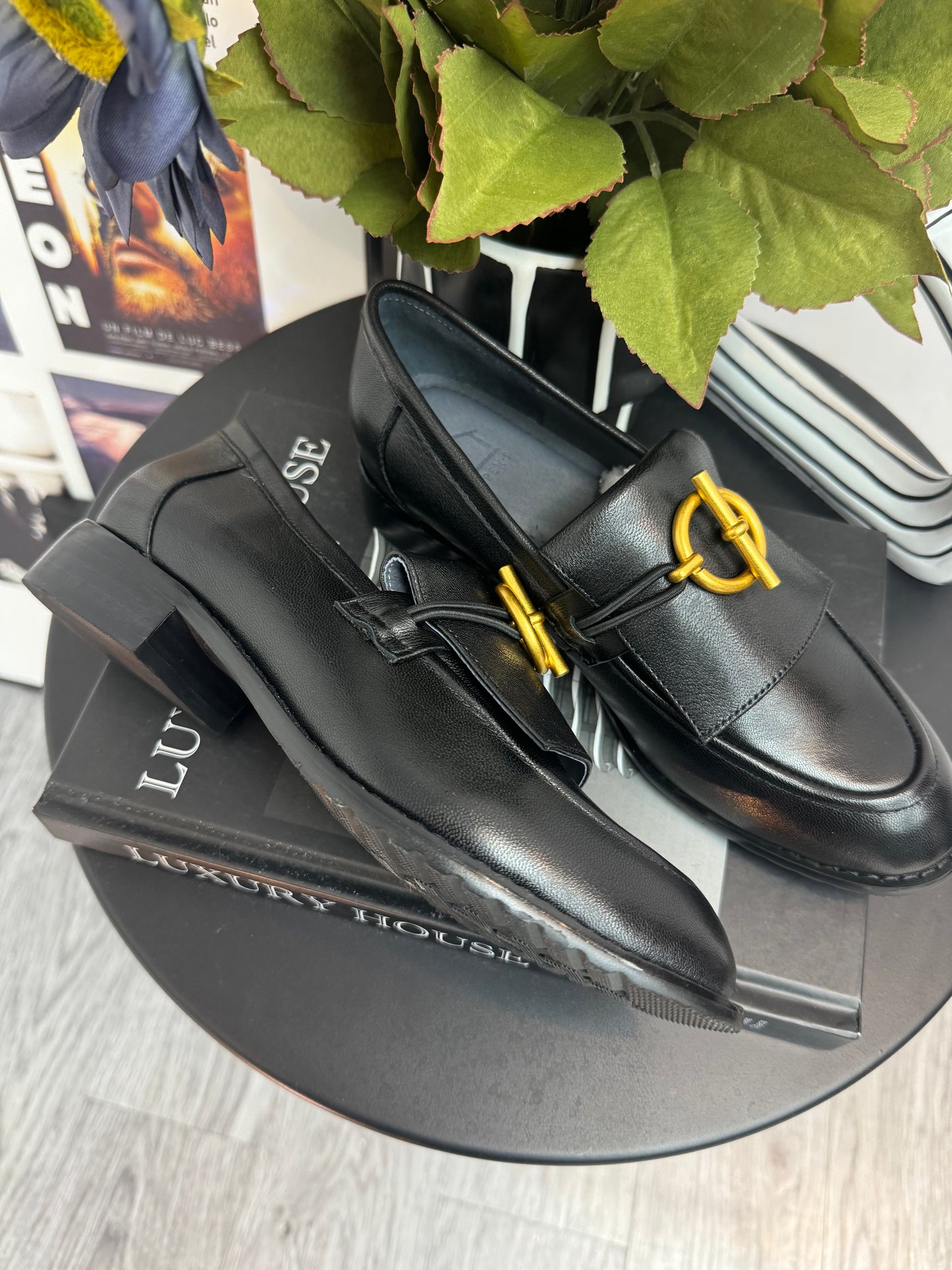 Gold Buckle Lambskin loafer