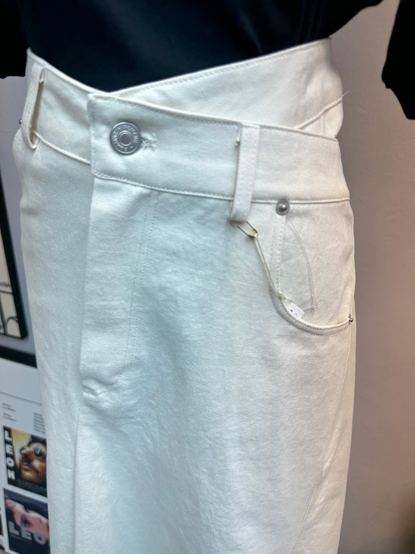 (-20% off)denim white skirt