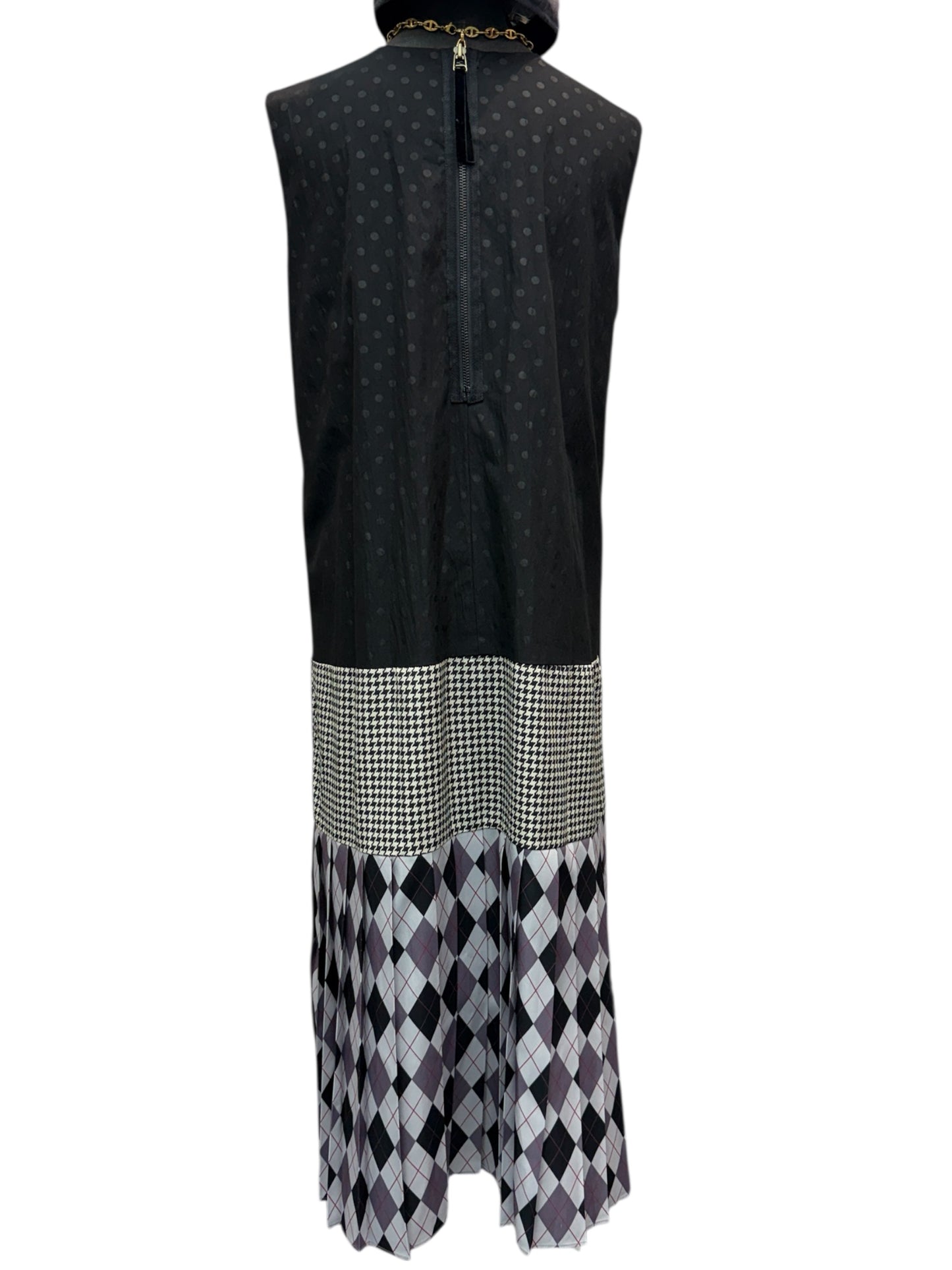 pattern chiffon vest dress