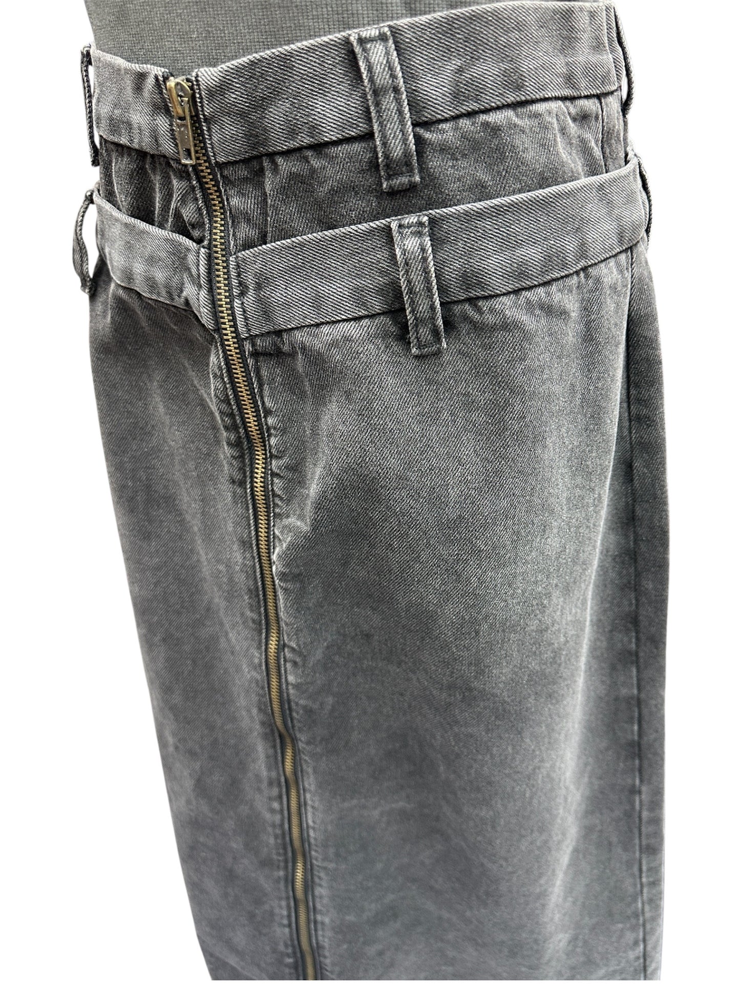 Denim zip skirt