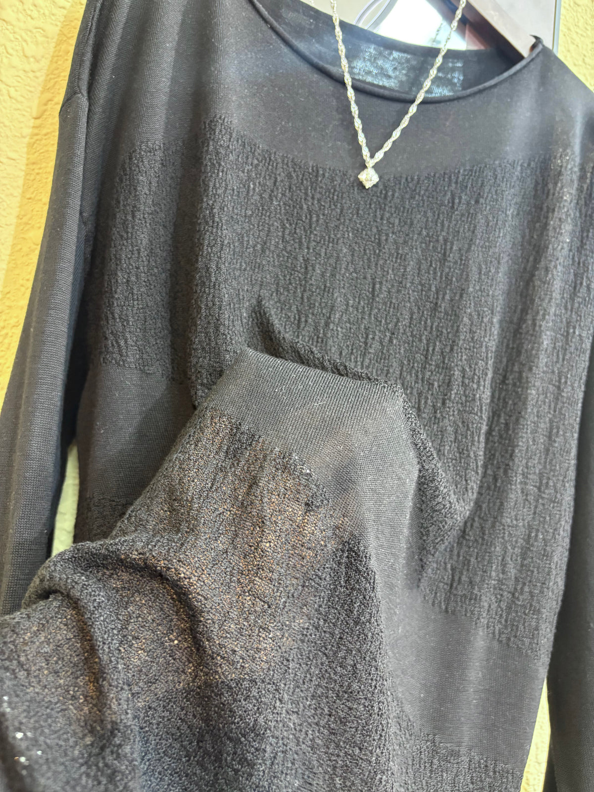 Mix knitted loose top