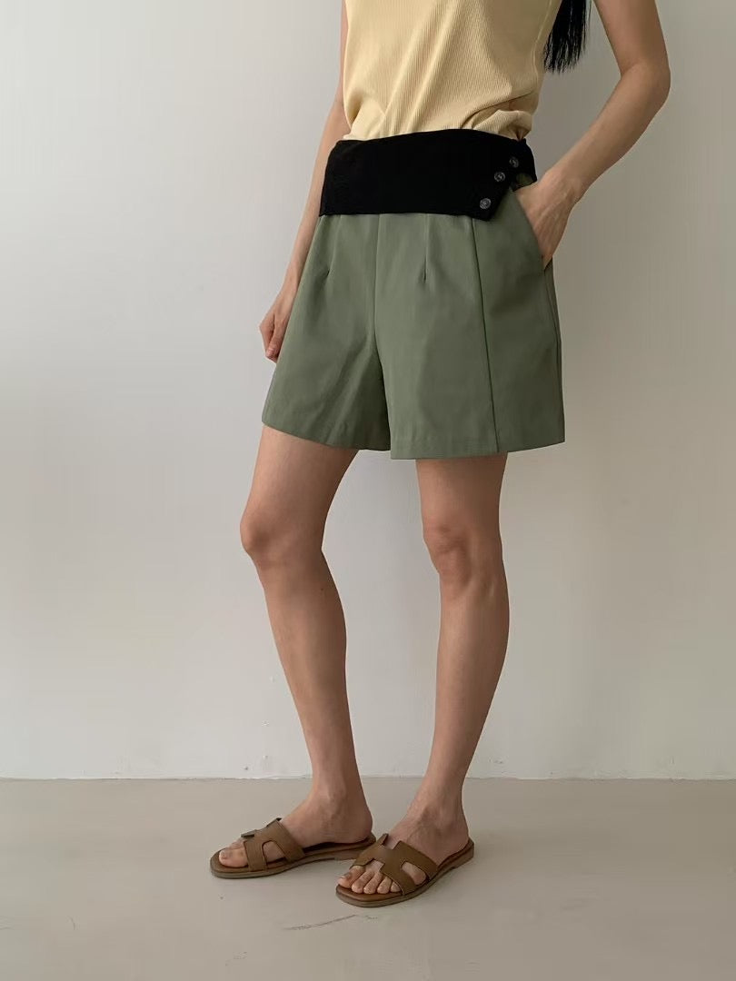 (-20%off)Banding with buttons shorts