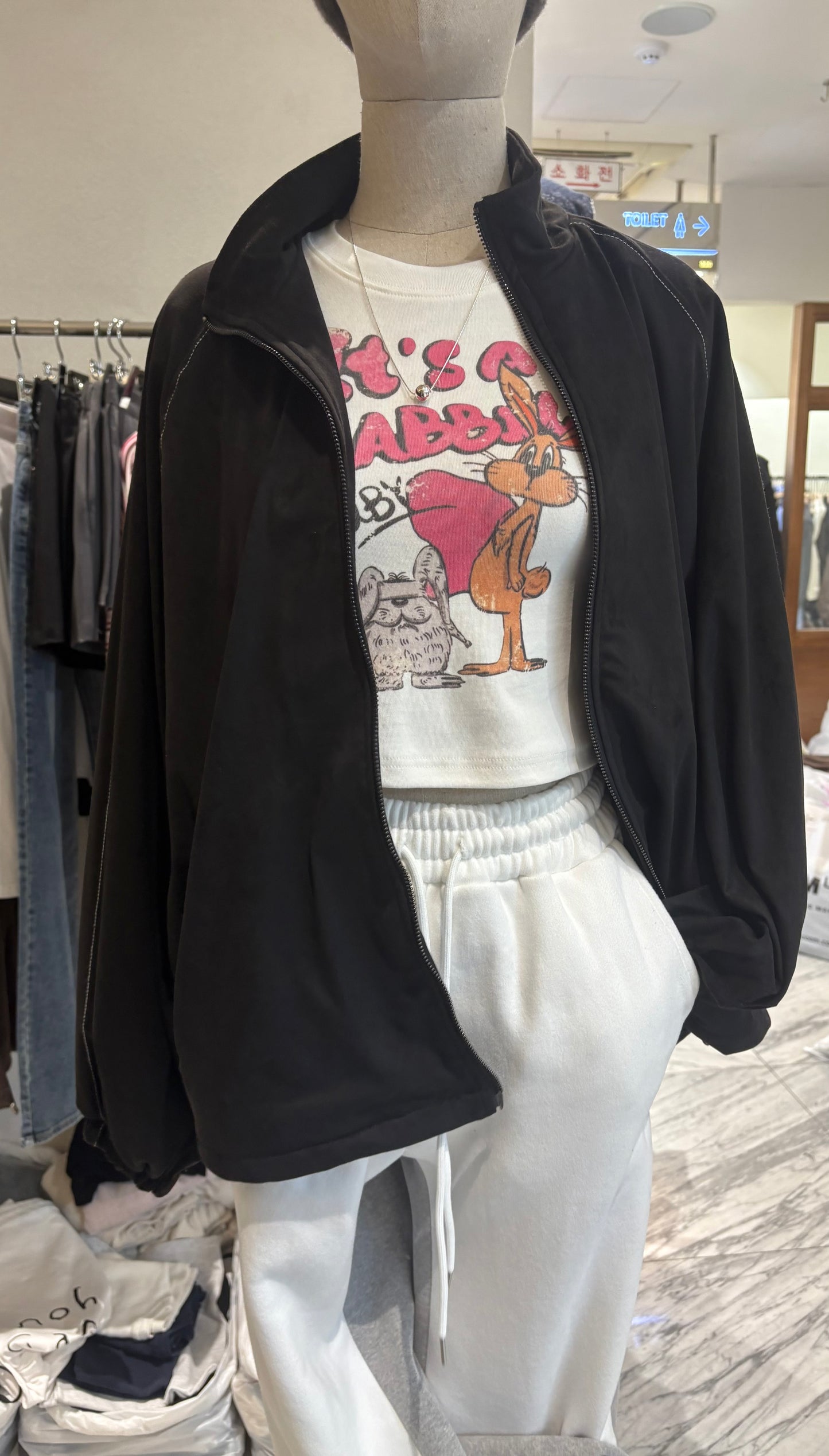 Back words fleece jacket #00011