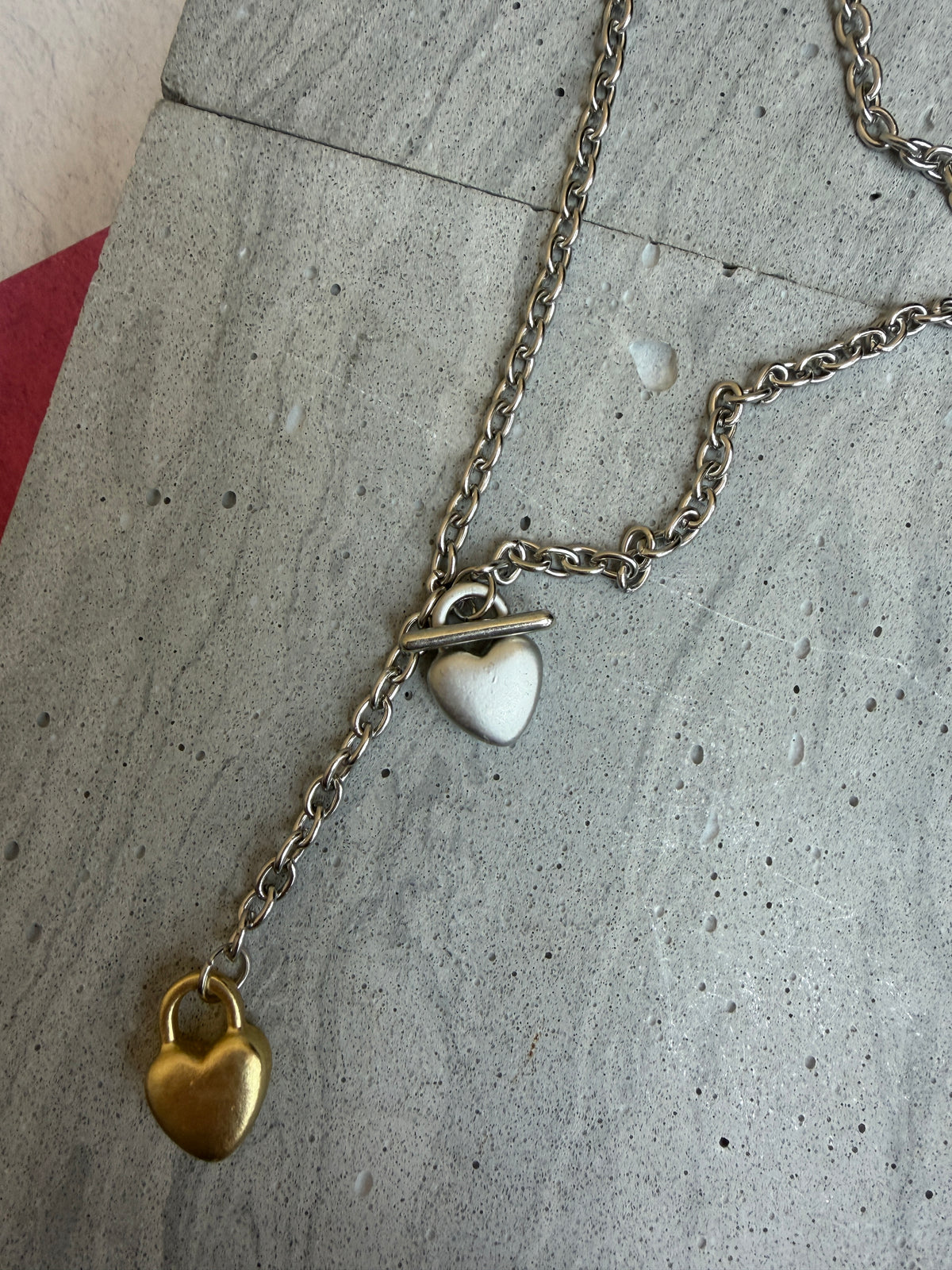 Double heart necklace #ass002