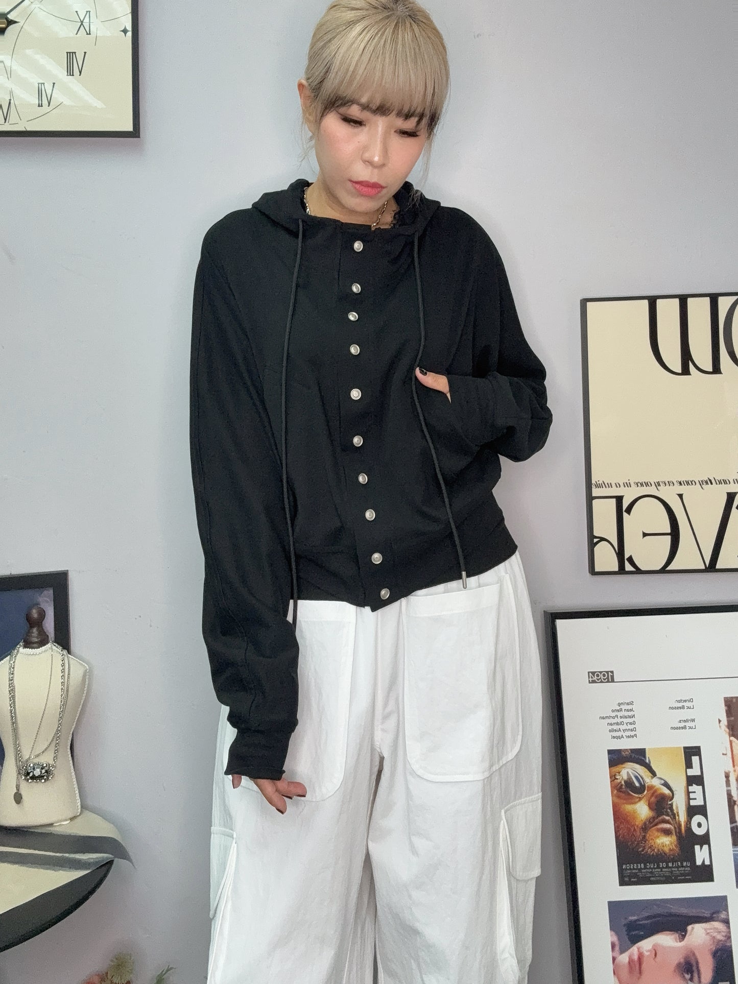 With hat cotton jacket