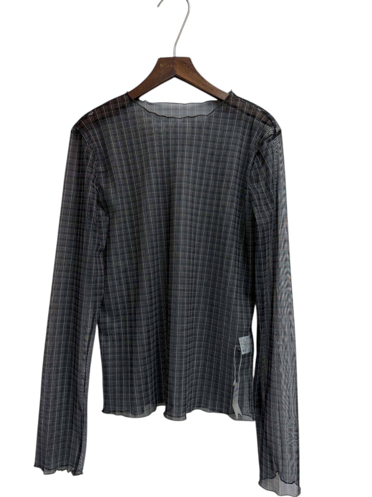 See through checked top