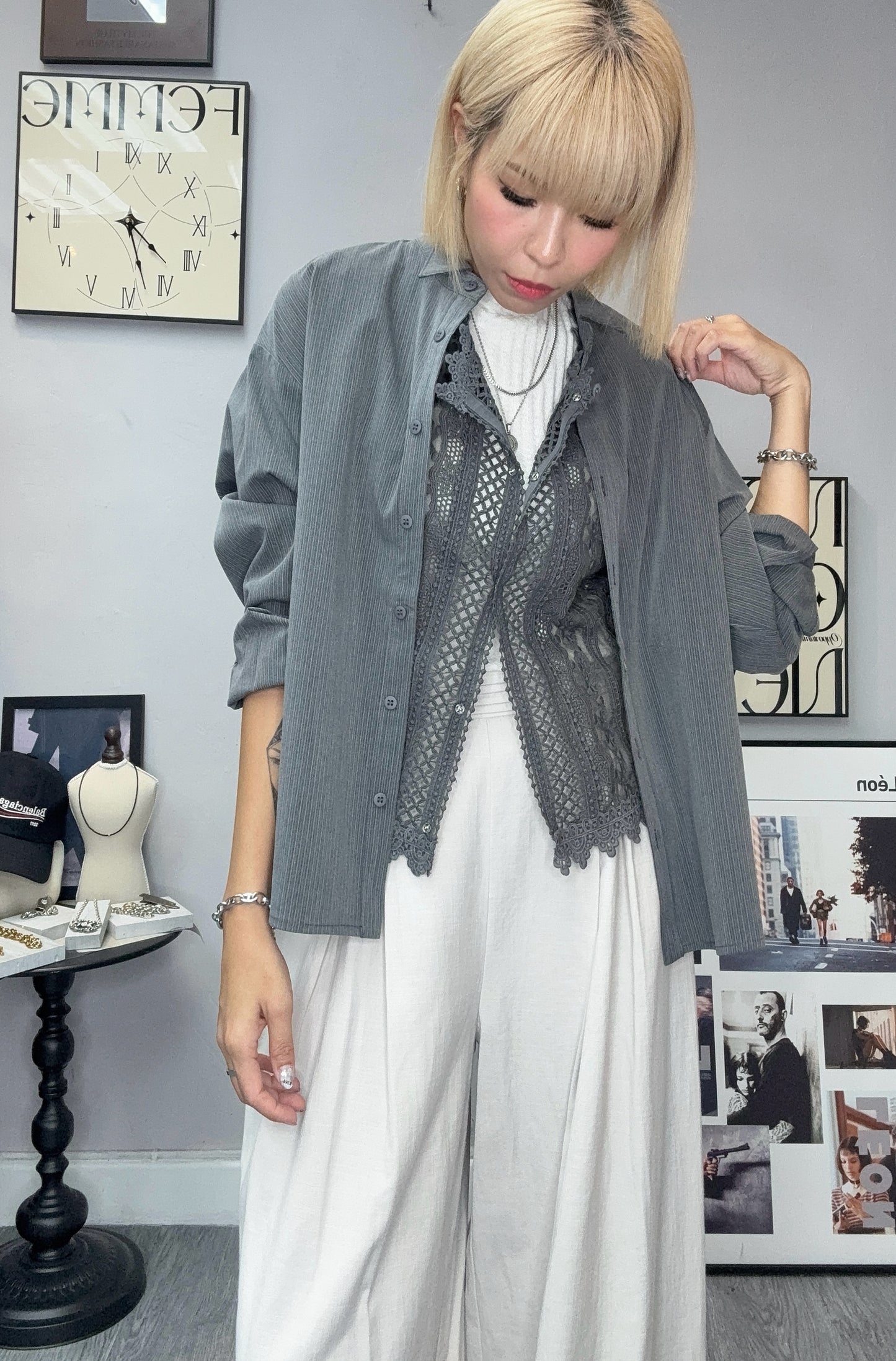Lace vest jacket