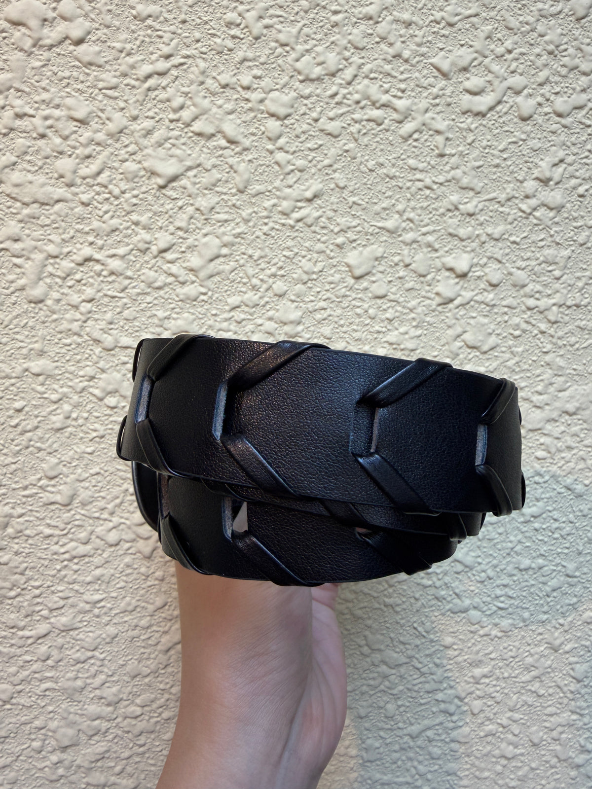 Faux leather belt