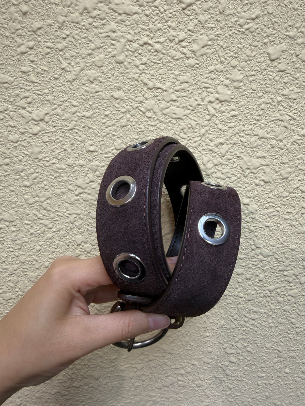 Suede leather belt