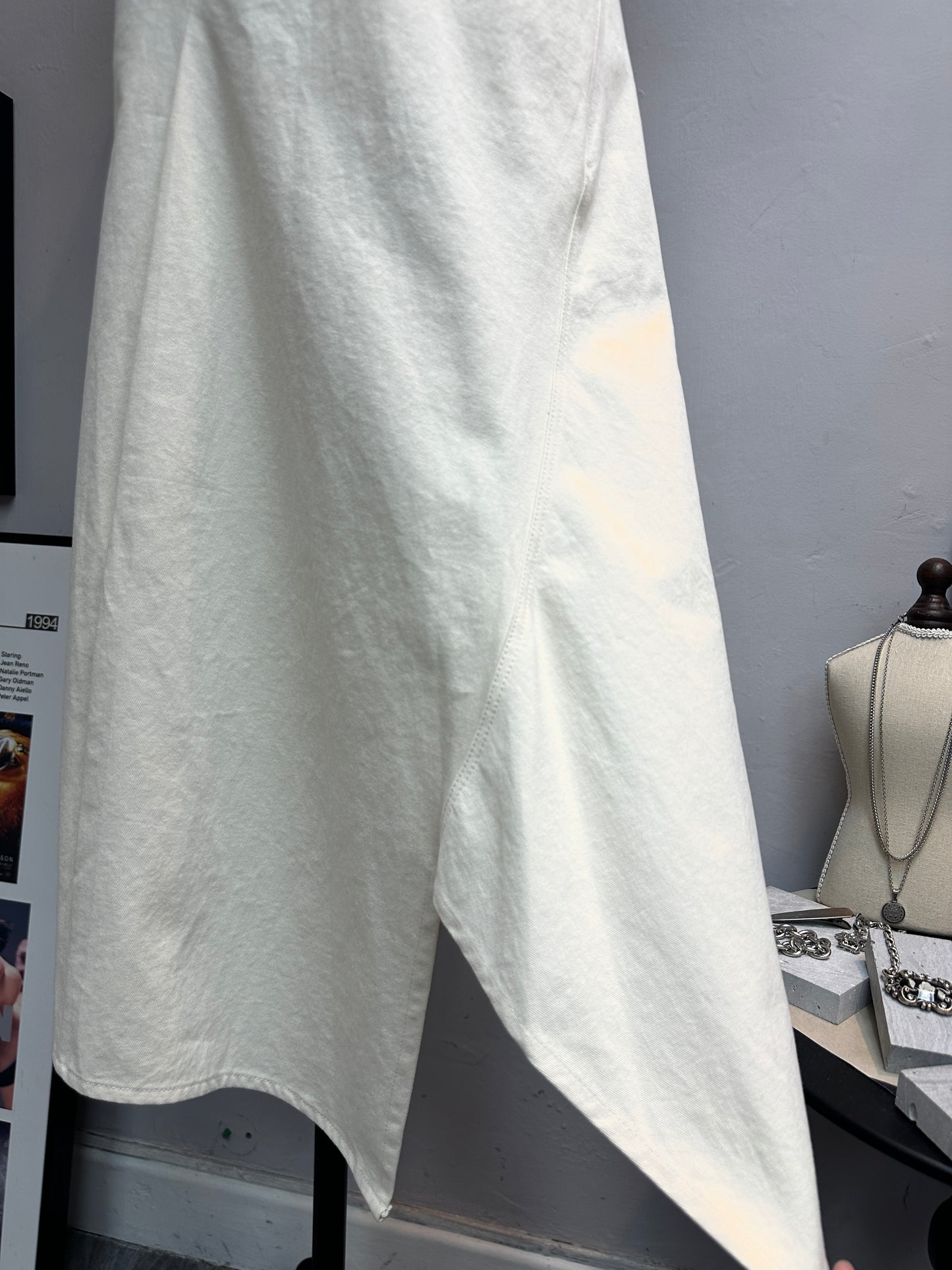 (-20% off)denim white skirt