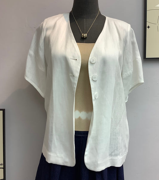 (-20% Off)Linen Short Sleeves Jacket