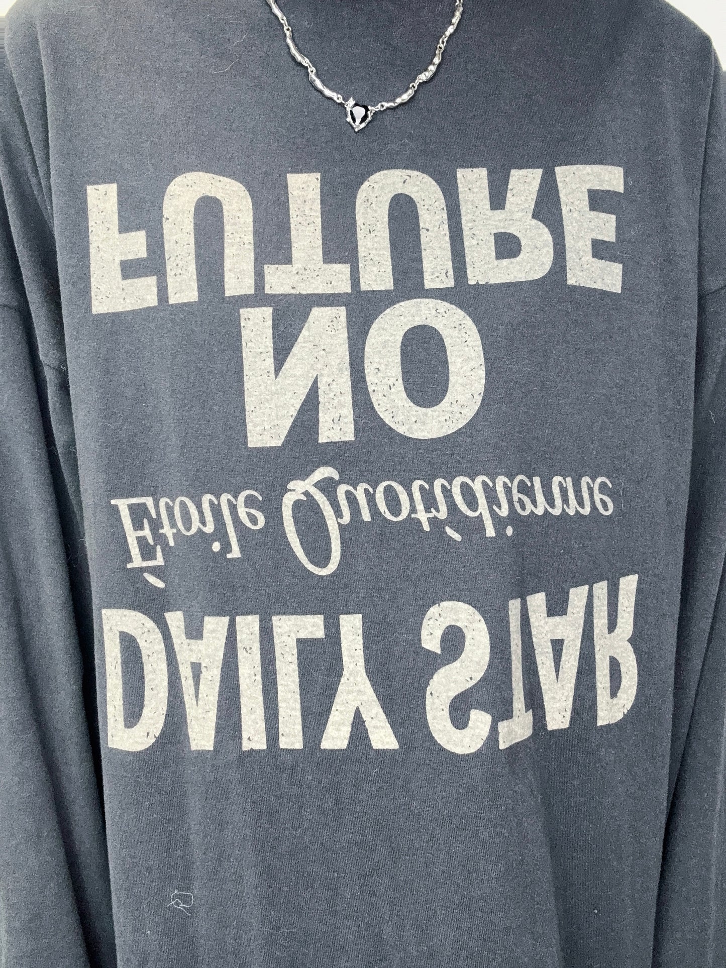 Words printed long one piece tee #00025