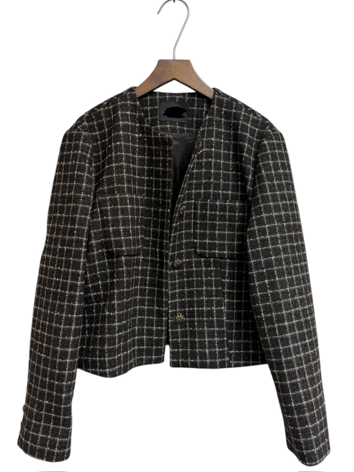 Grid tweed jacket