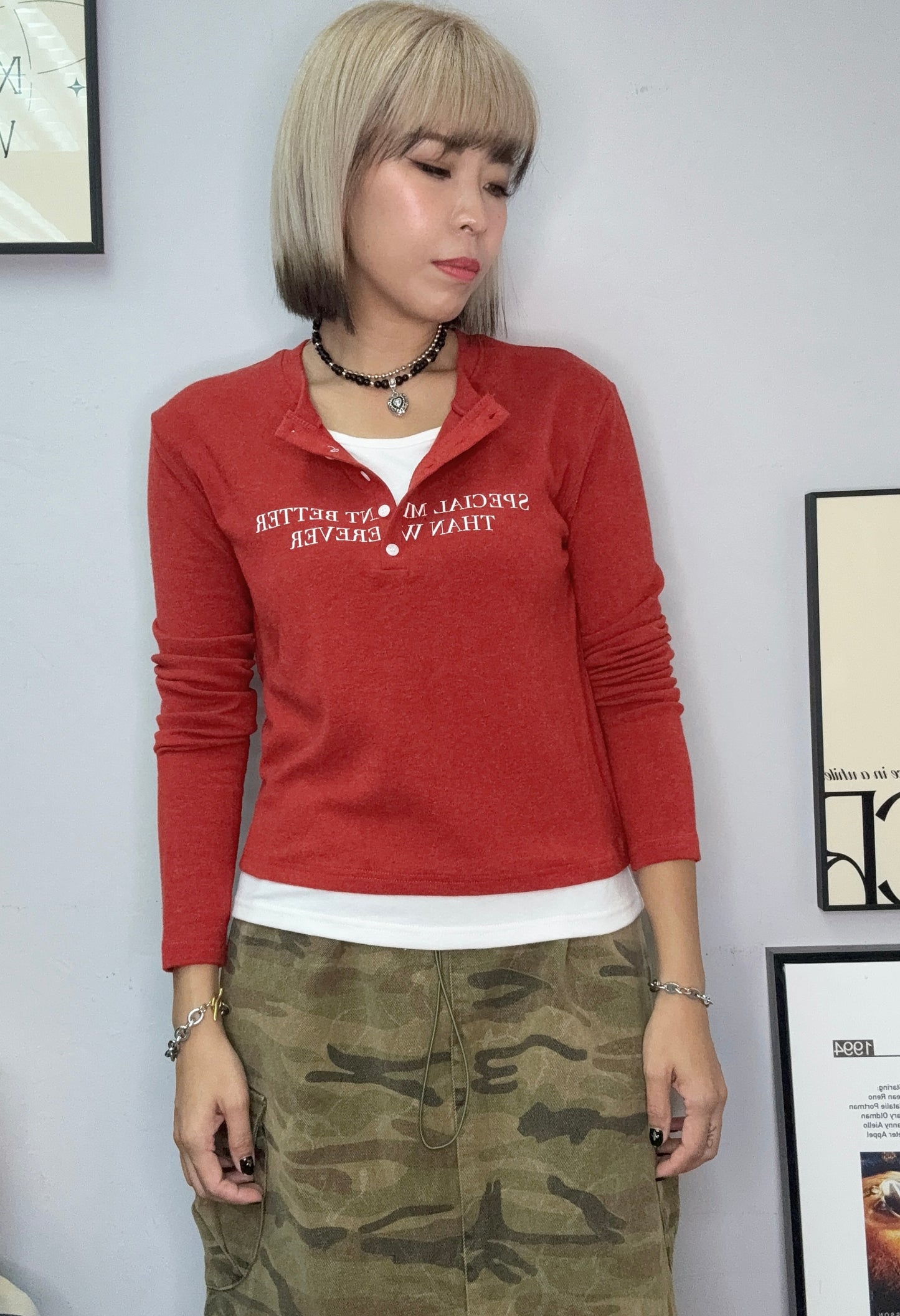 Fake two piece cotton tee